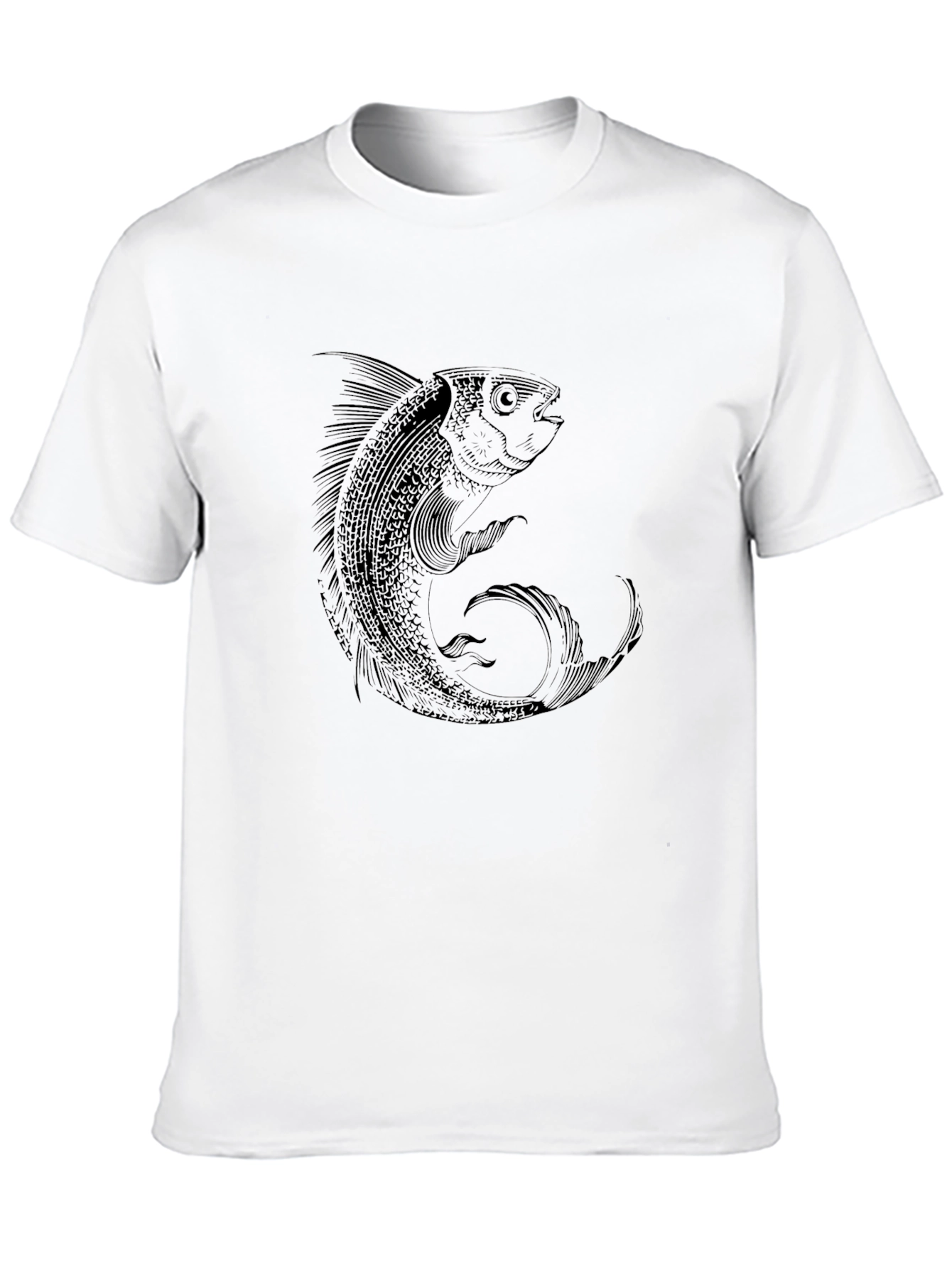 Mens Black Fish Graphic Tee