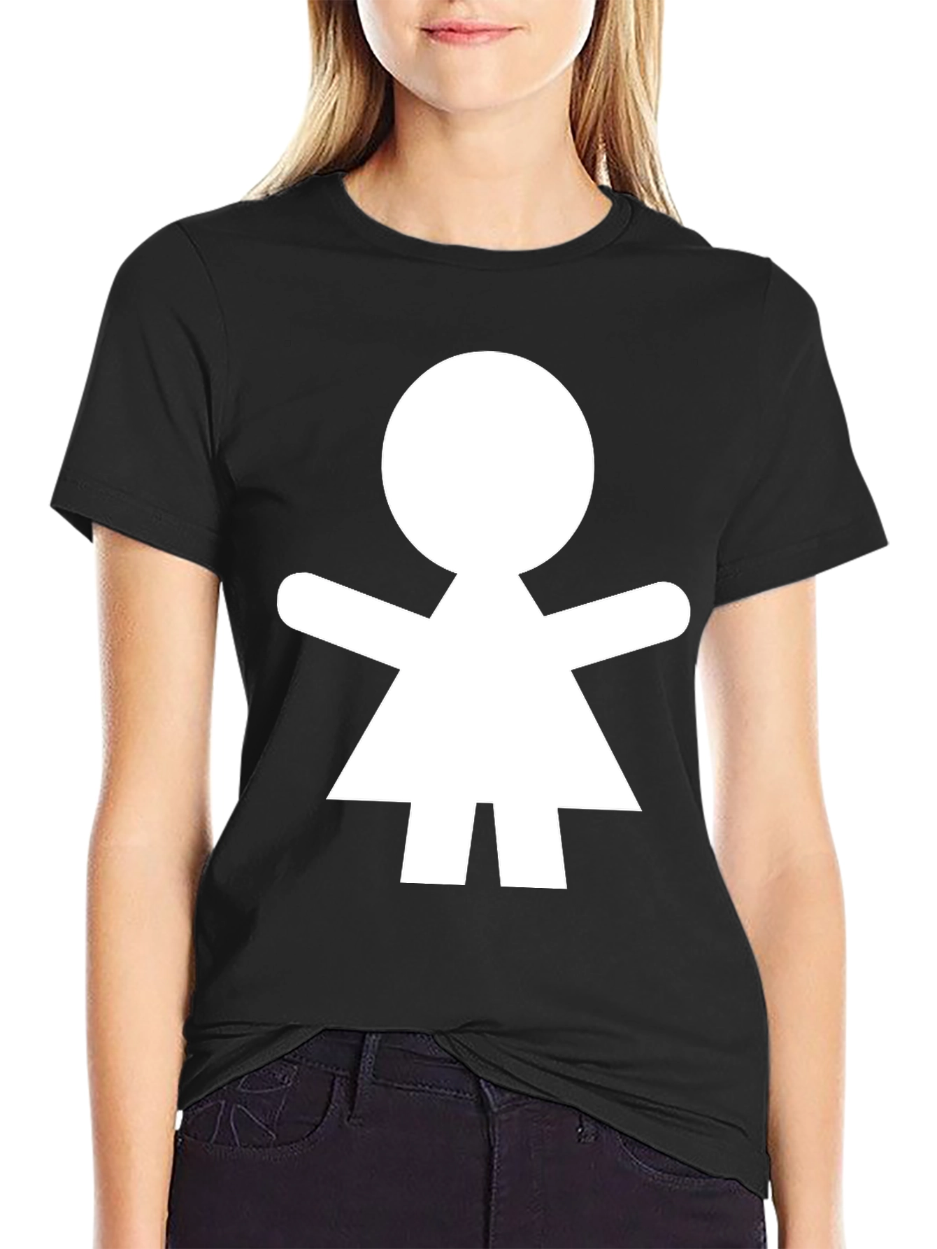 Simple Person Icon Black T-Shirt