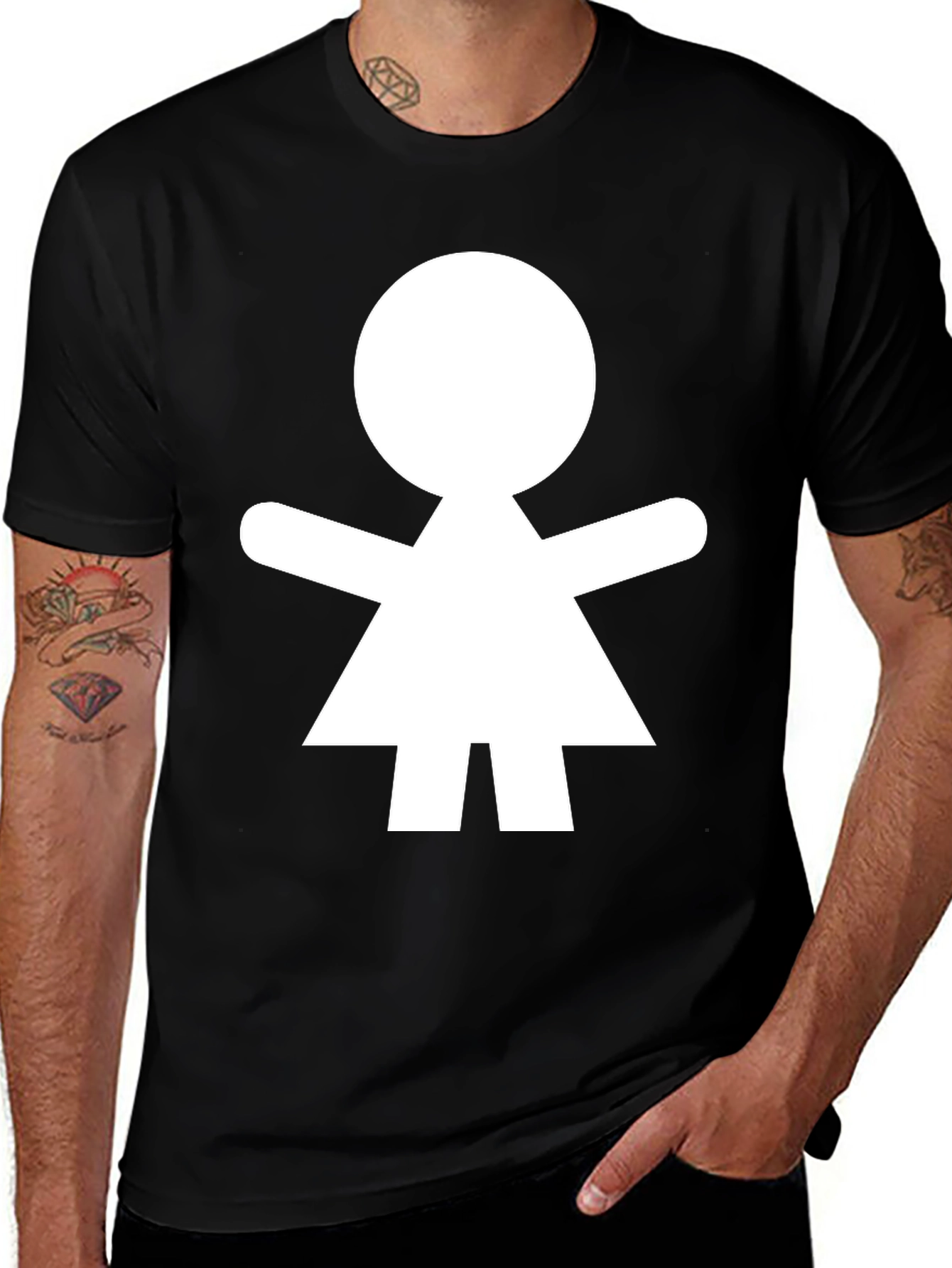 Simple Person Icon Black T-Shirt
