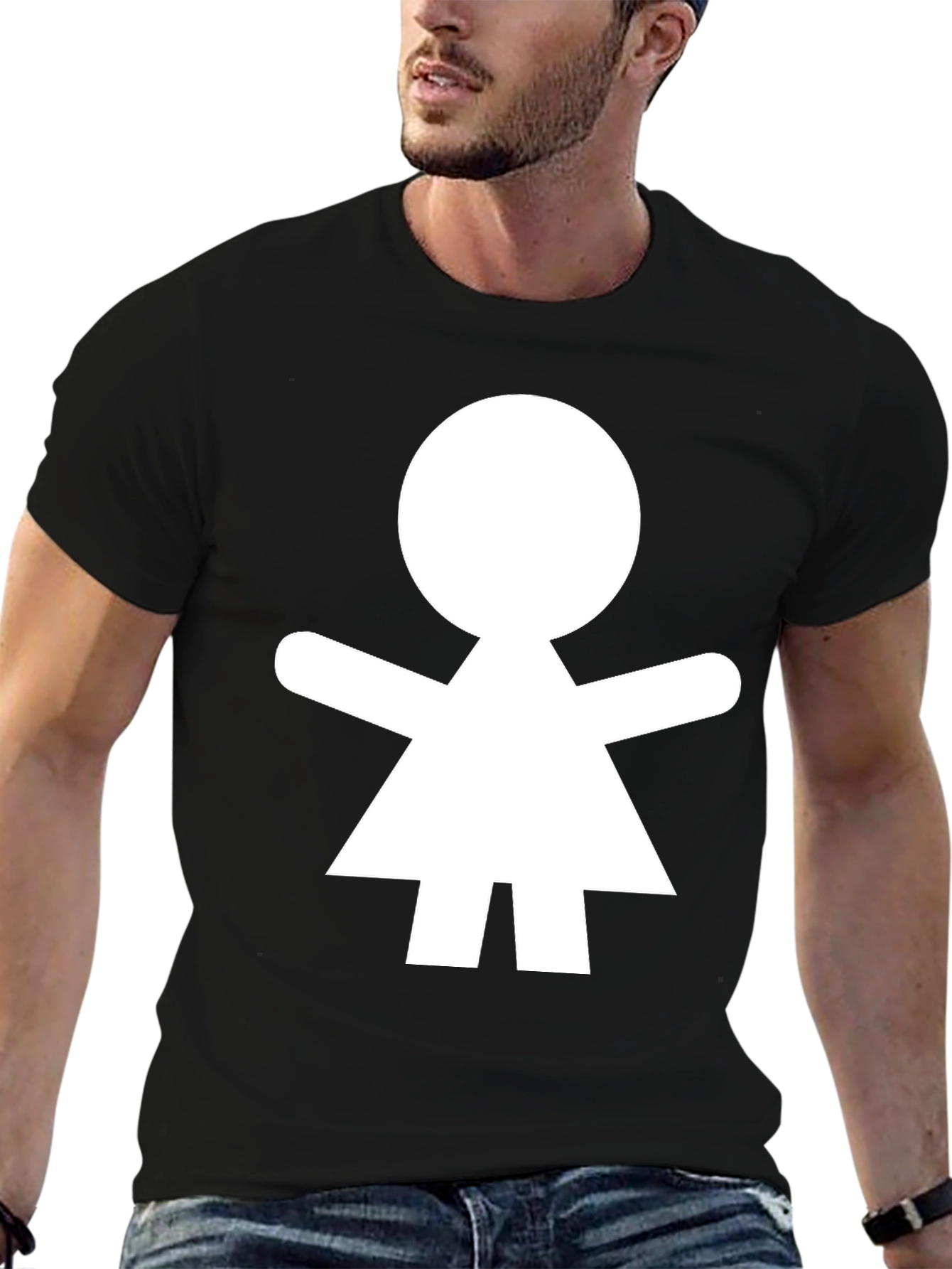 Simple Person Icon Black T-Shirt
