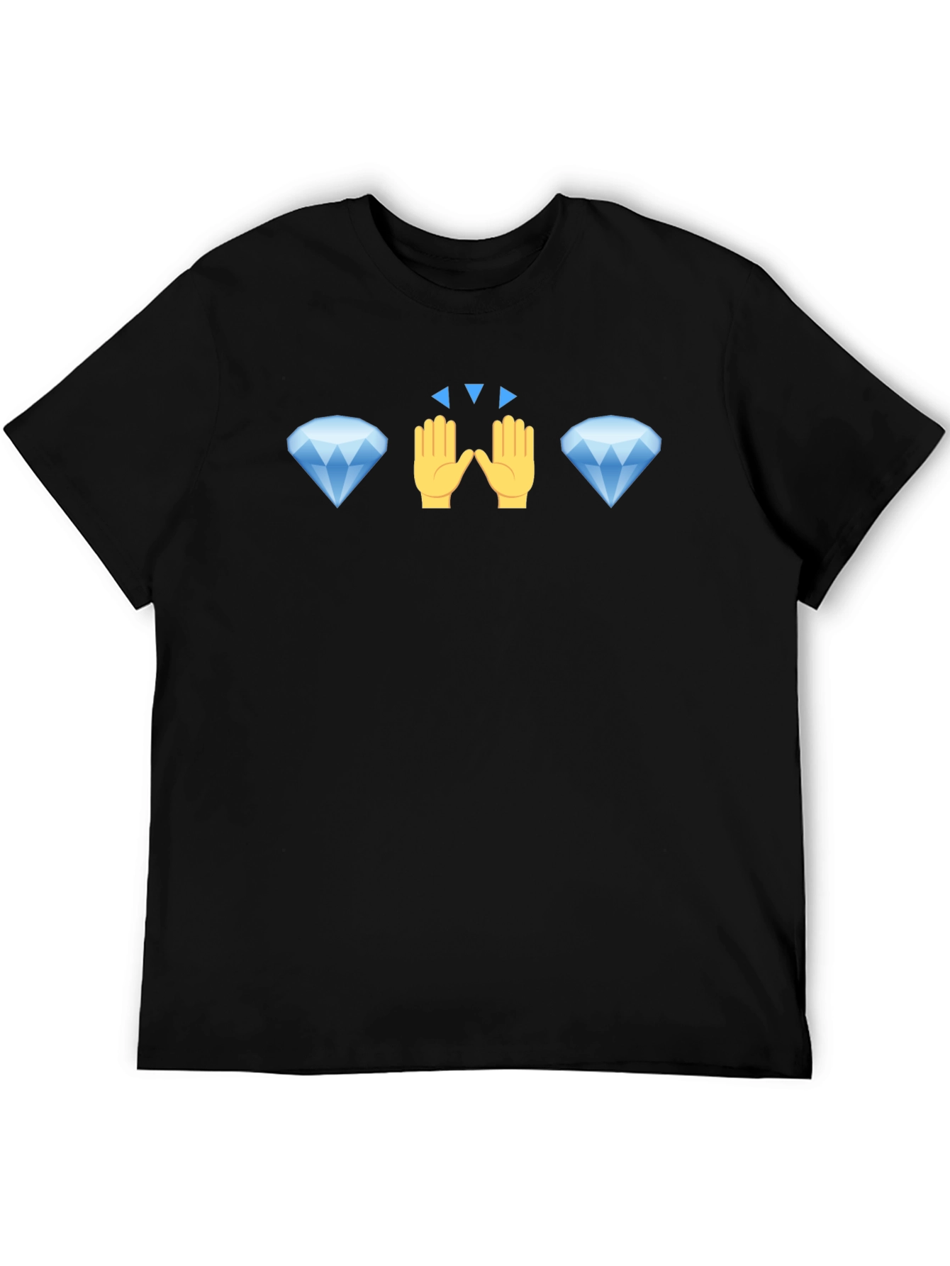 Diamond Hand Emoji Graphic Tee - Black