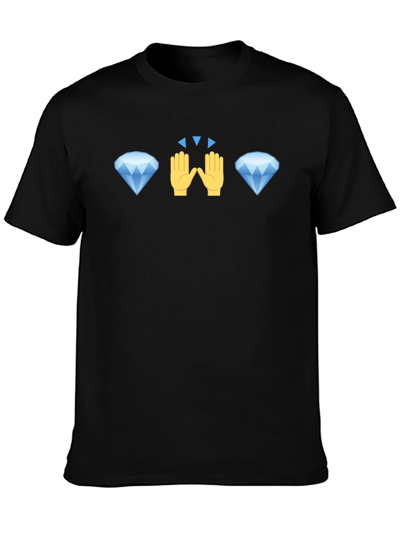 Diamond Hand Emoji Graphic Tee - Black