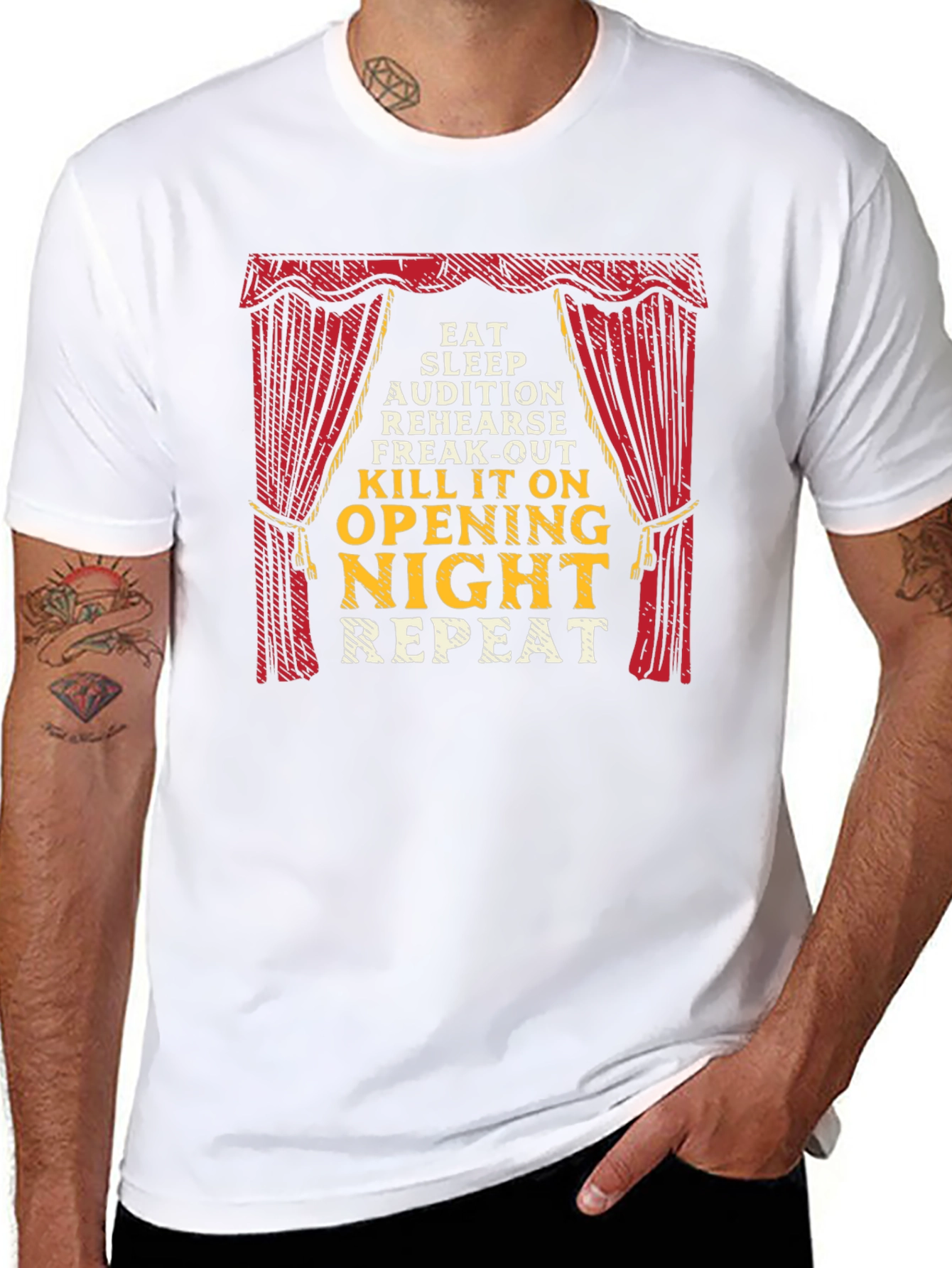 Theater Lover T-Shirt: Eat Sleep Opening Night Repeat