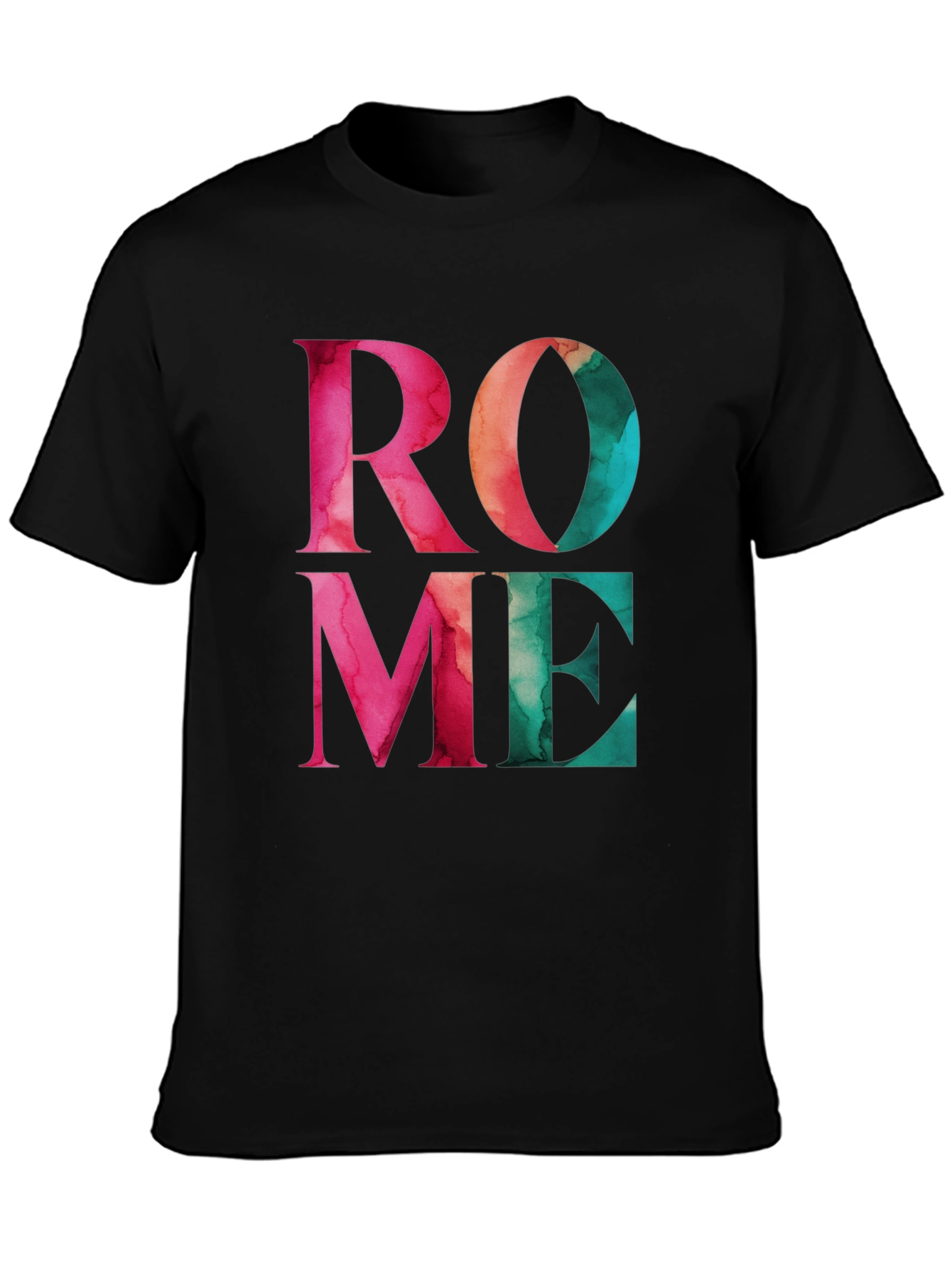 Rome Graphic Print Black T-Shirt