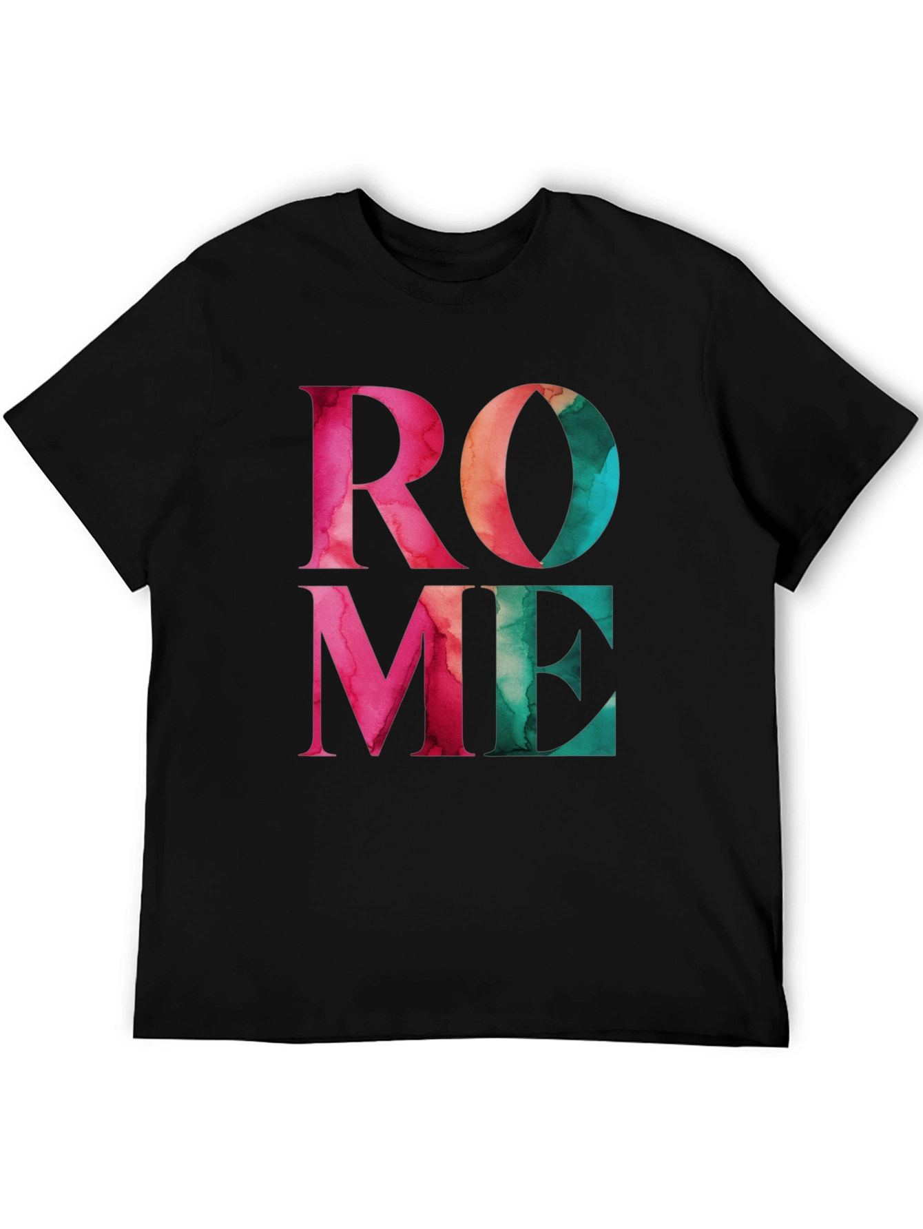 Rome Graphic Print Black T-Shirt
