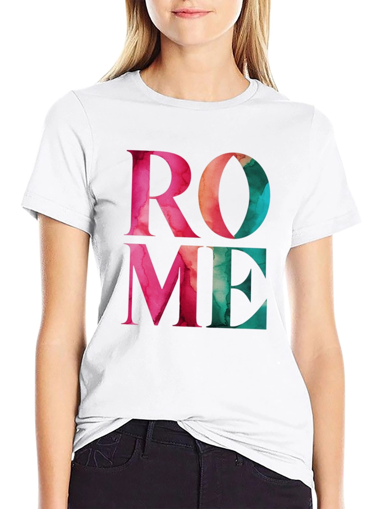Rome Graphic Print Black T-Shirt