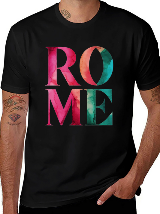 Rome Graphic Print Black T-Shirt