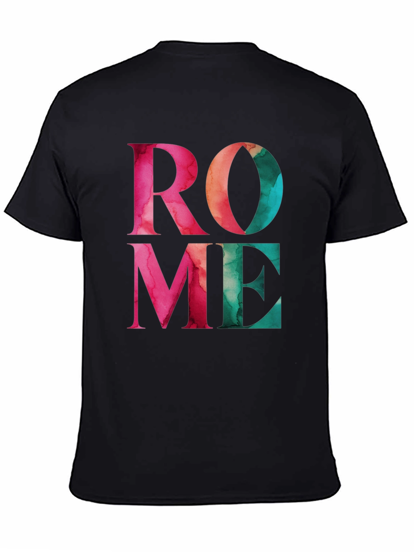 Rome Graphic Print Black T-Shirt
