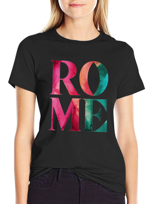 Rome Graphic Print Black T-Shirt
