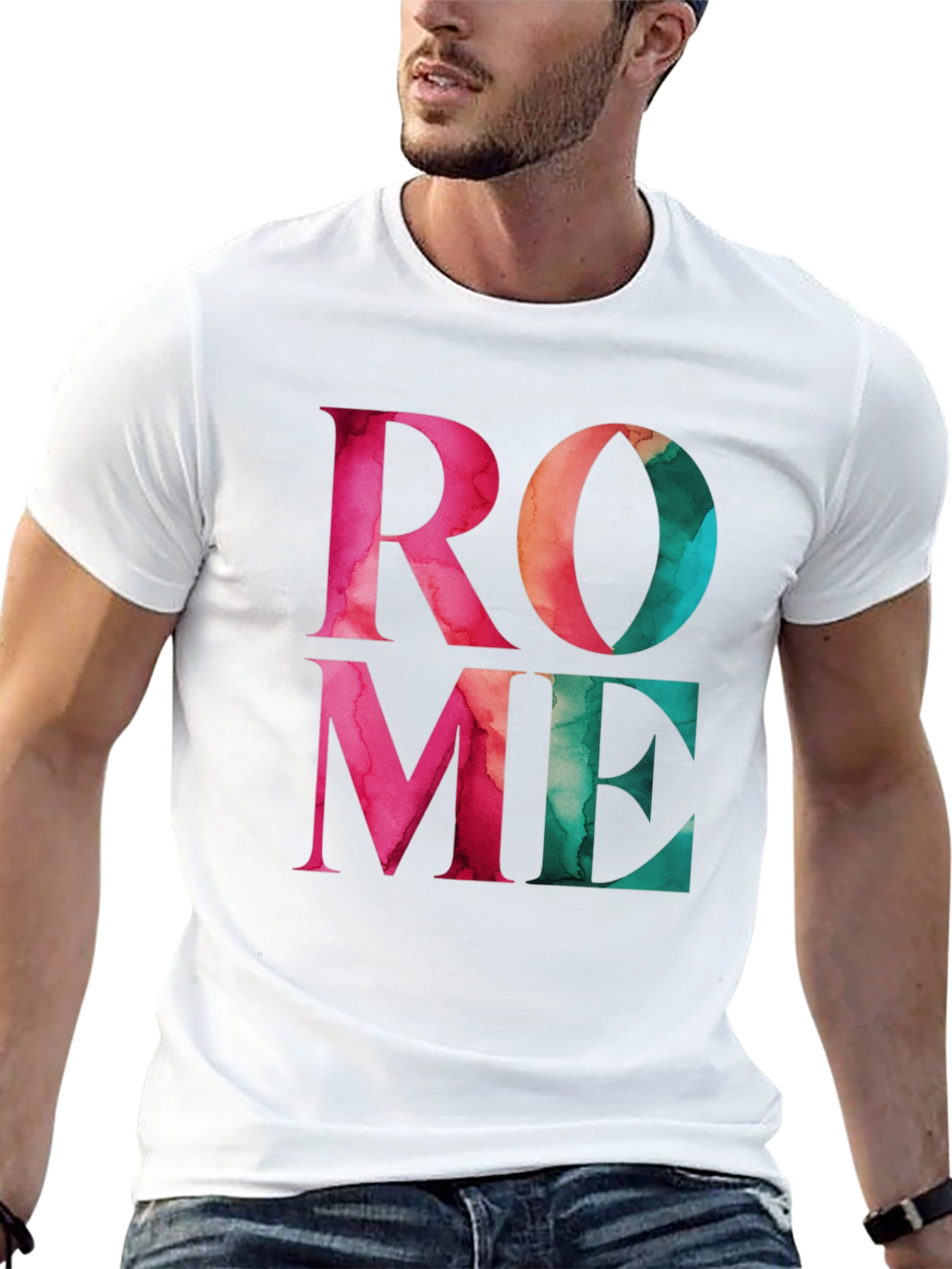 Rome Graphic Print Black T-Shirt