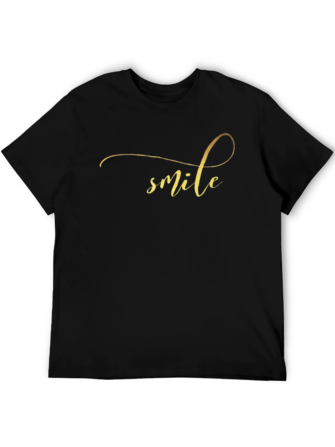 Smile Gold Script Black Tee