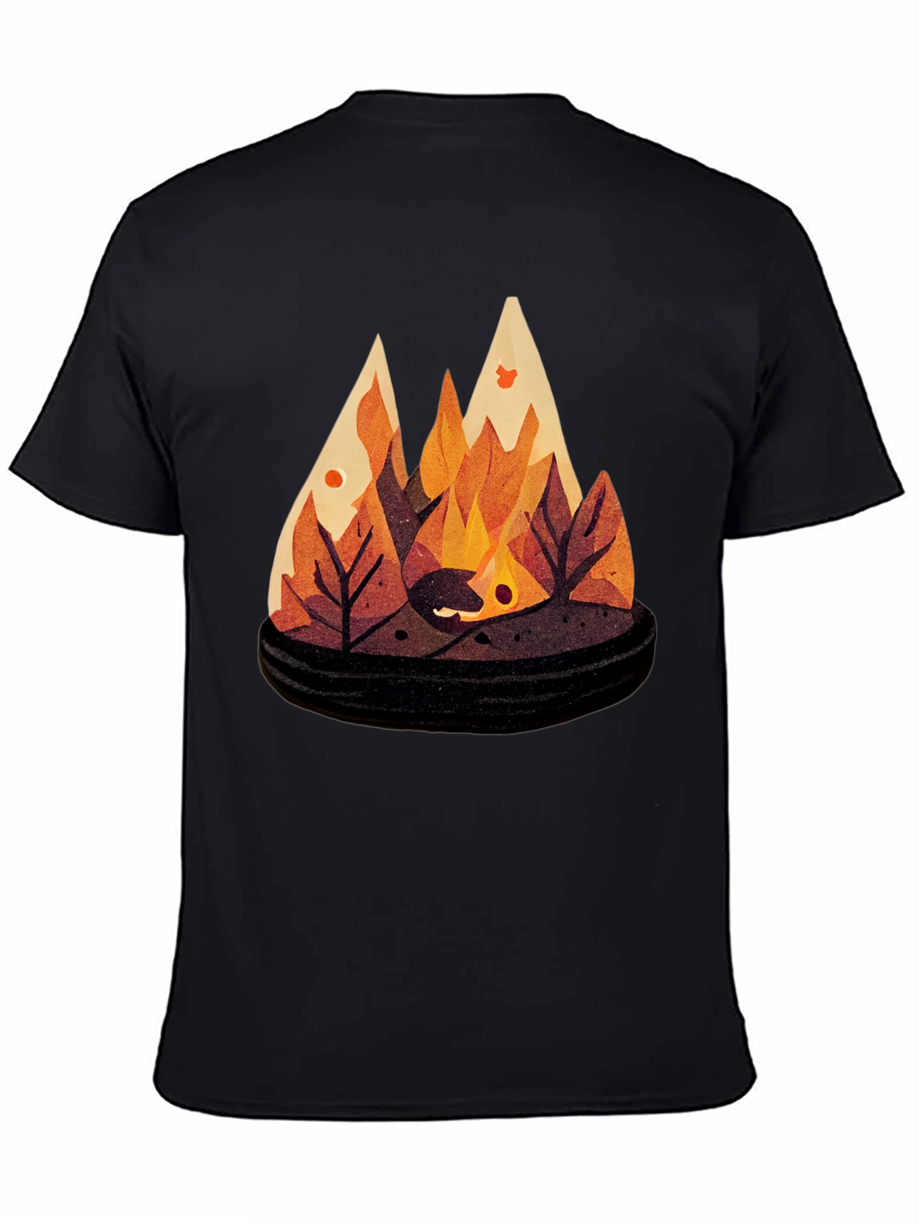 Autumn Campfire Graphic Tee - Black
