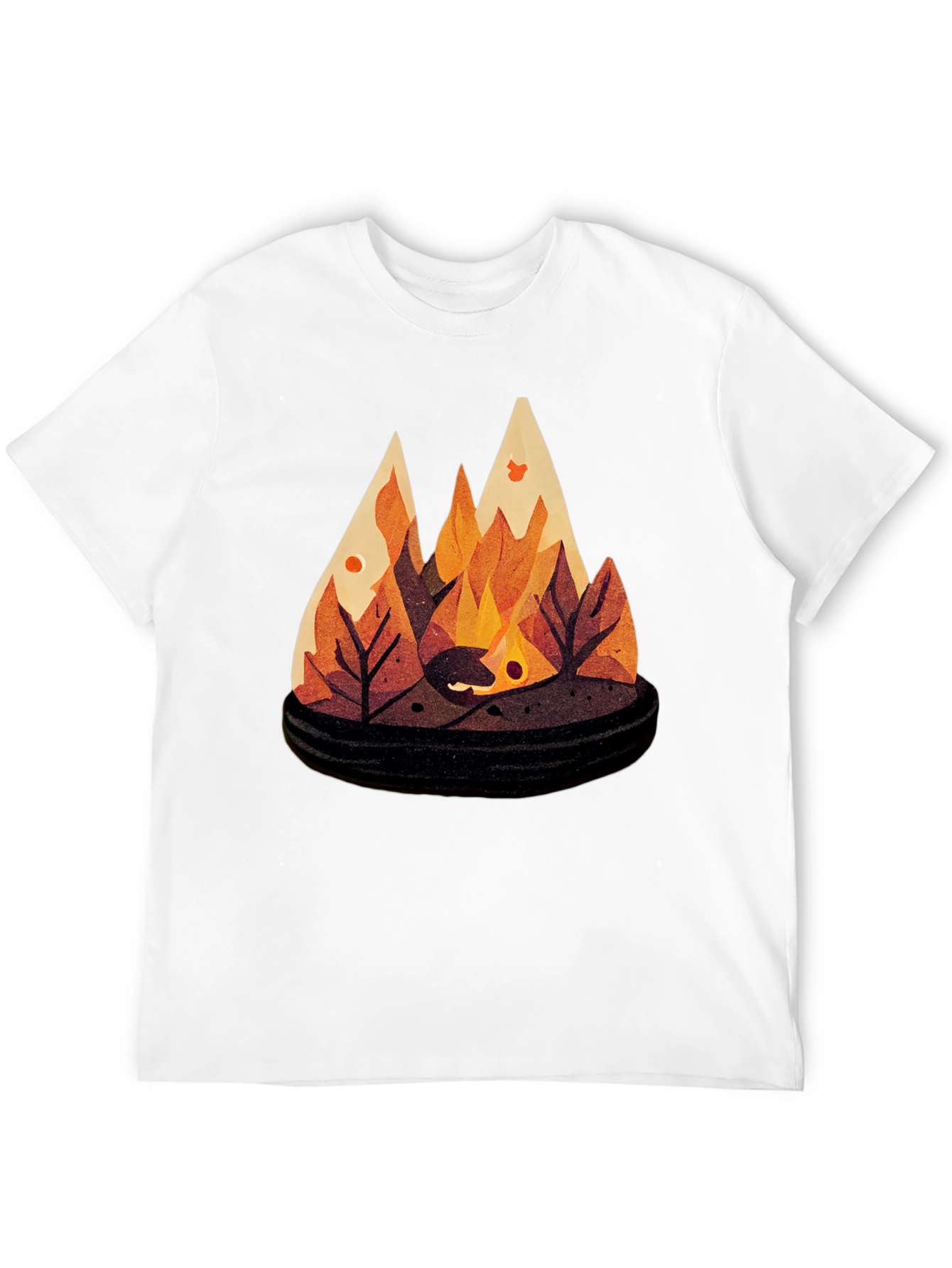 Autumn Campfire Graphic Tee - Black