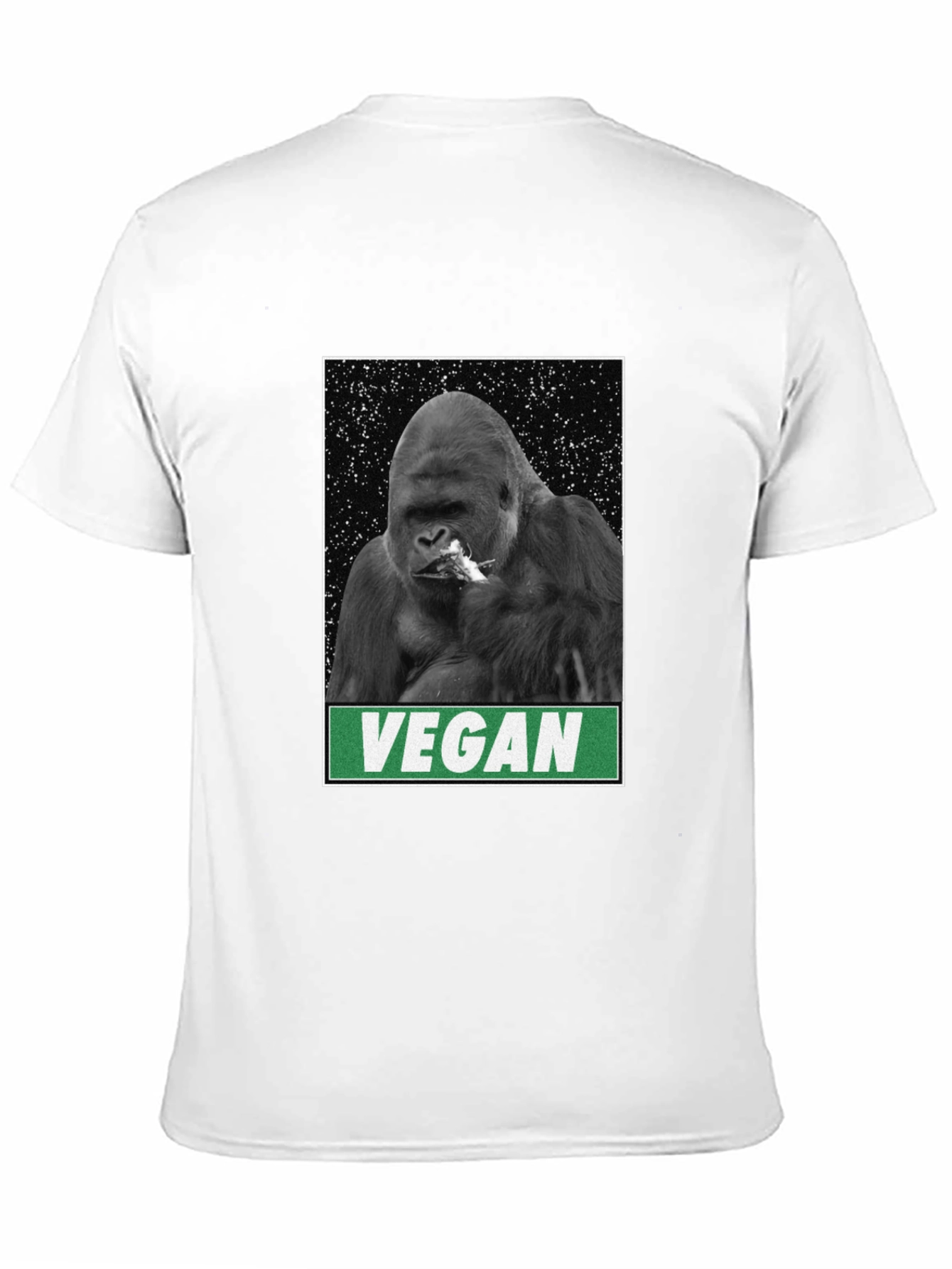 Vegan Gorilla Graphic Tee - Black Cotton T-Shirt