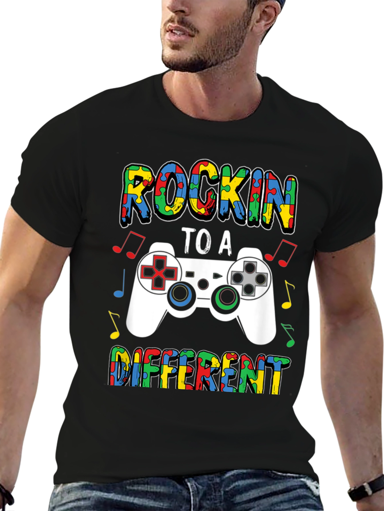 Rockin to a Different Beat Autism Awareness T-Shirt
