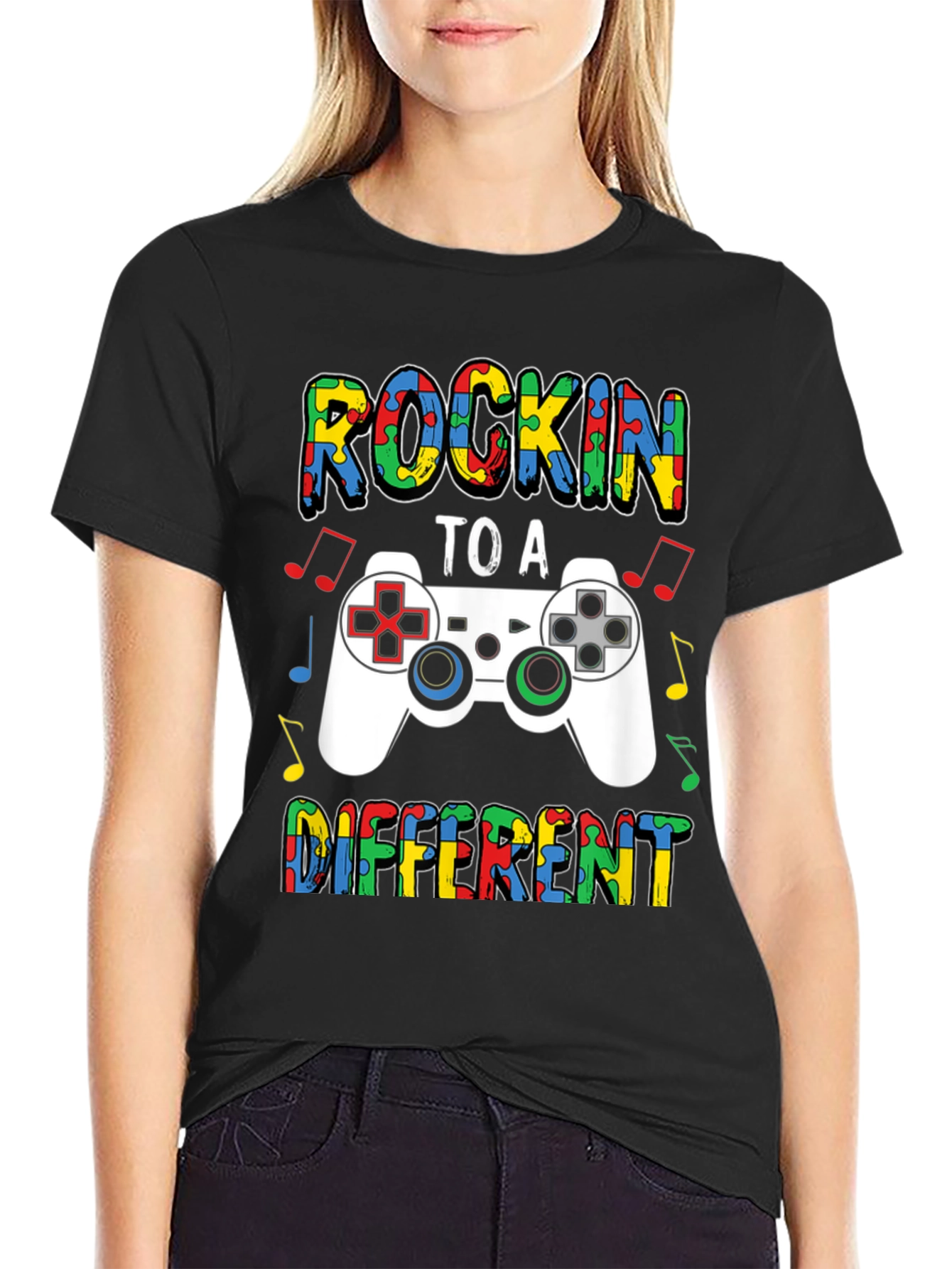 Rockin to a Different Beat Autism Awareness T-Shirt