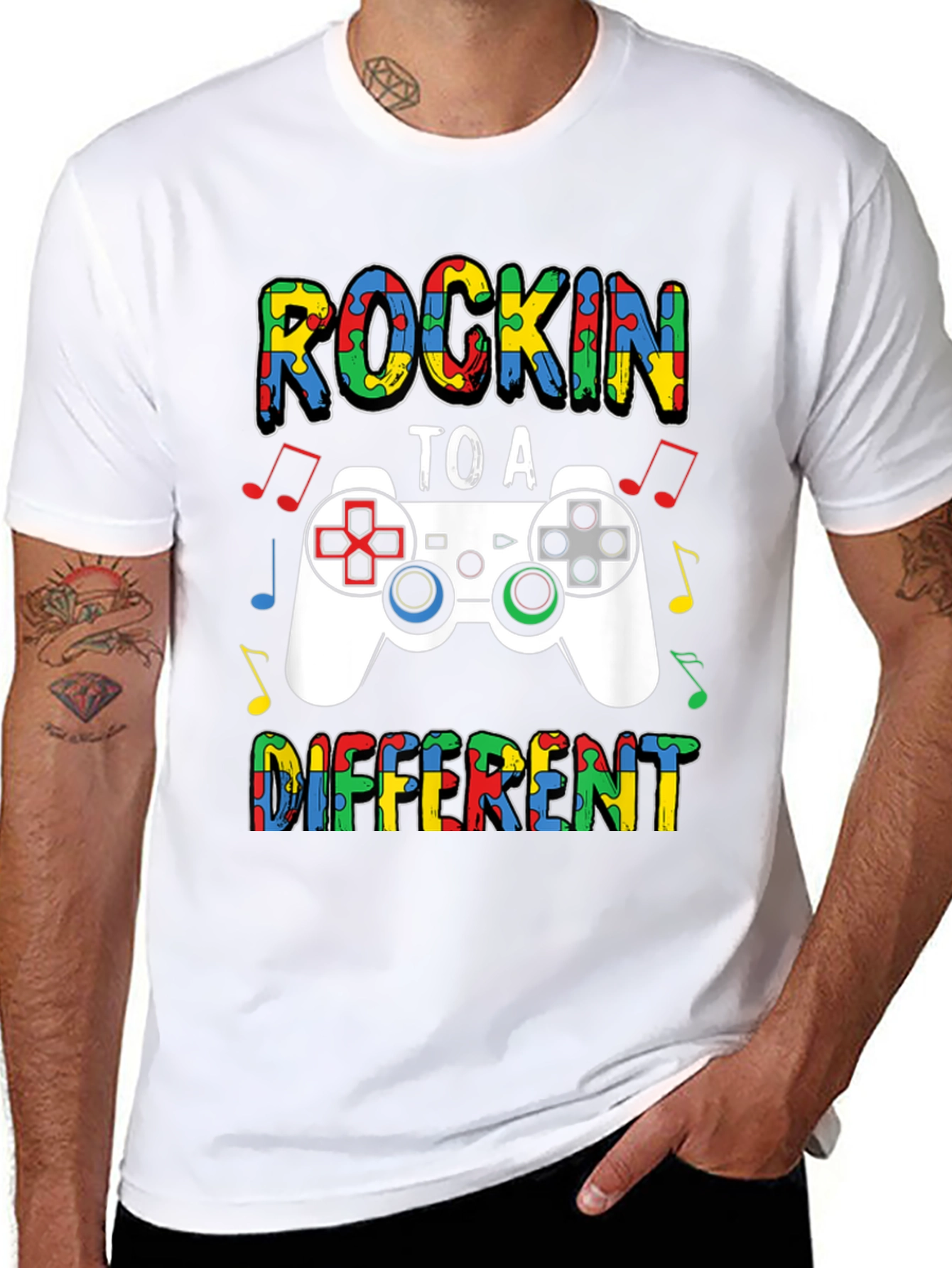 Rockin to a Different Beat Autism Awareness T-Shirt