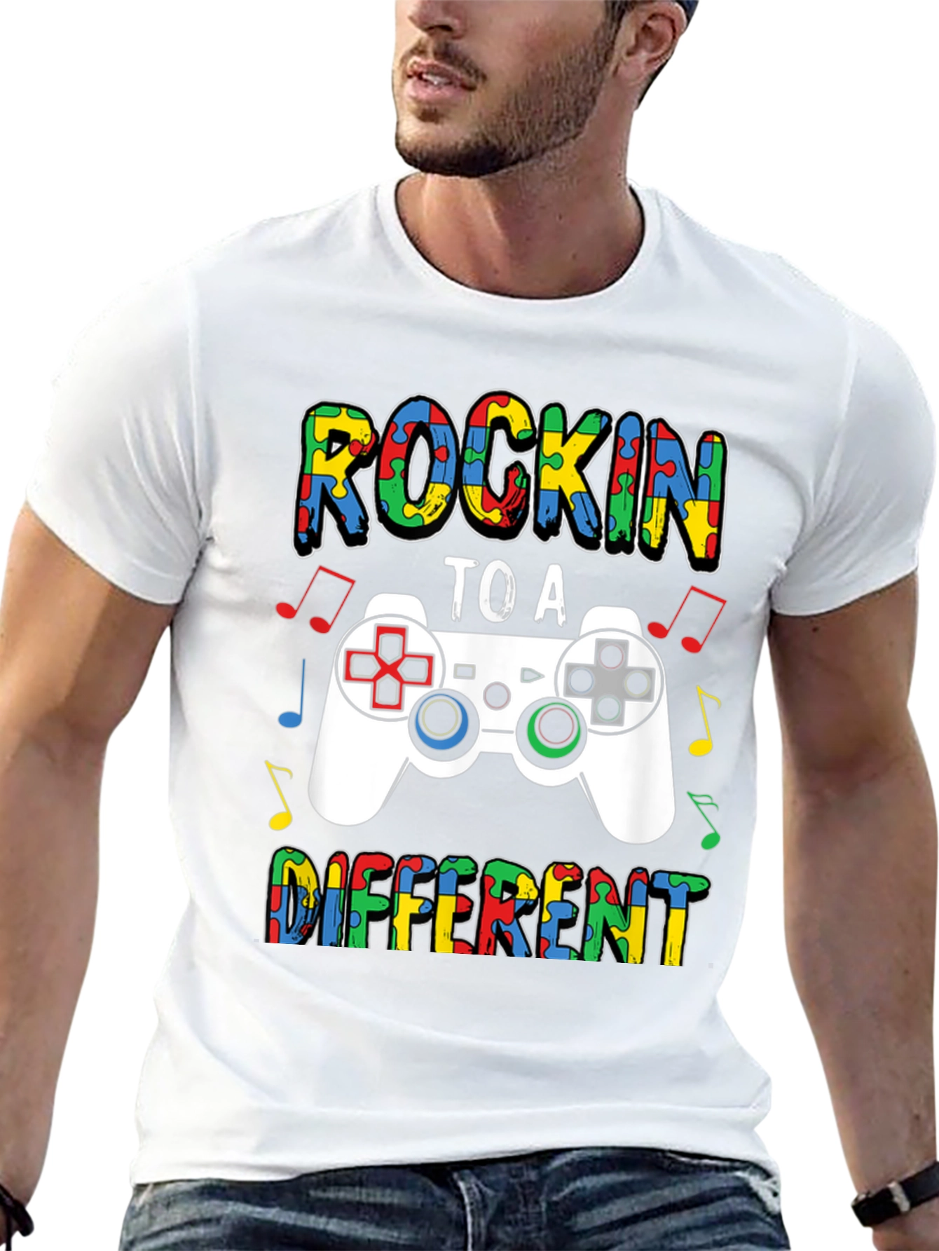 Rockin to a Different Beat Autism Awareness T-Shirt