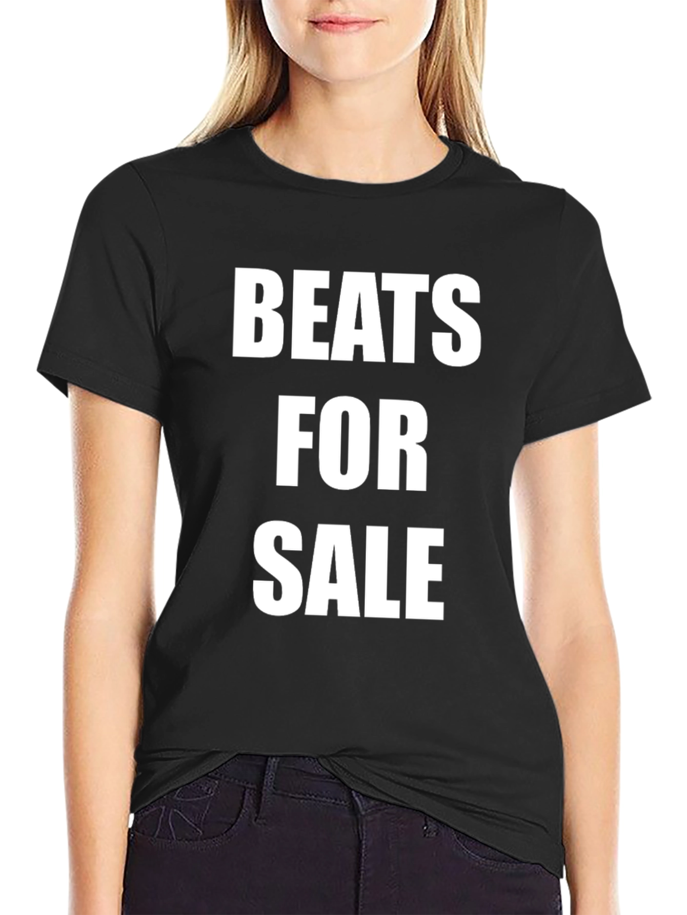 Beats For Sale Black Cotton T-Shirt
