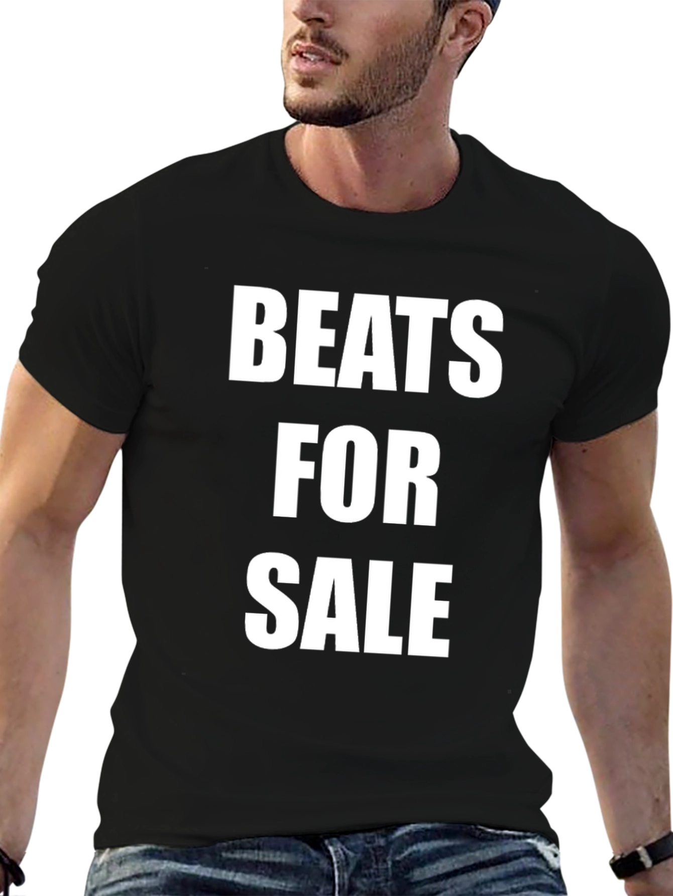 Beats For Sale Black Cotton T-Shirt