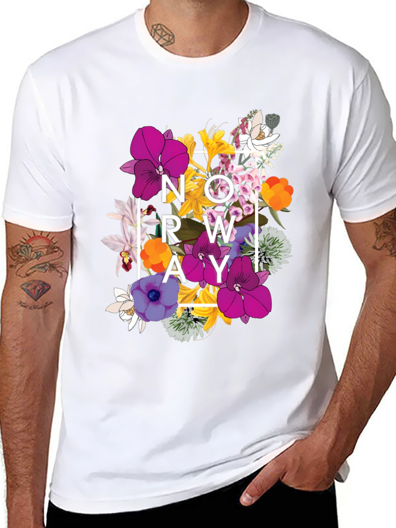 Floral NOWAY T-Shirt - Mens Graphic Tee