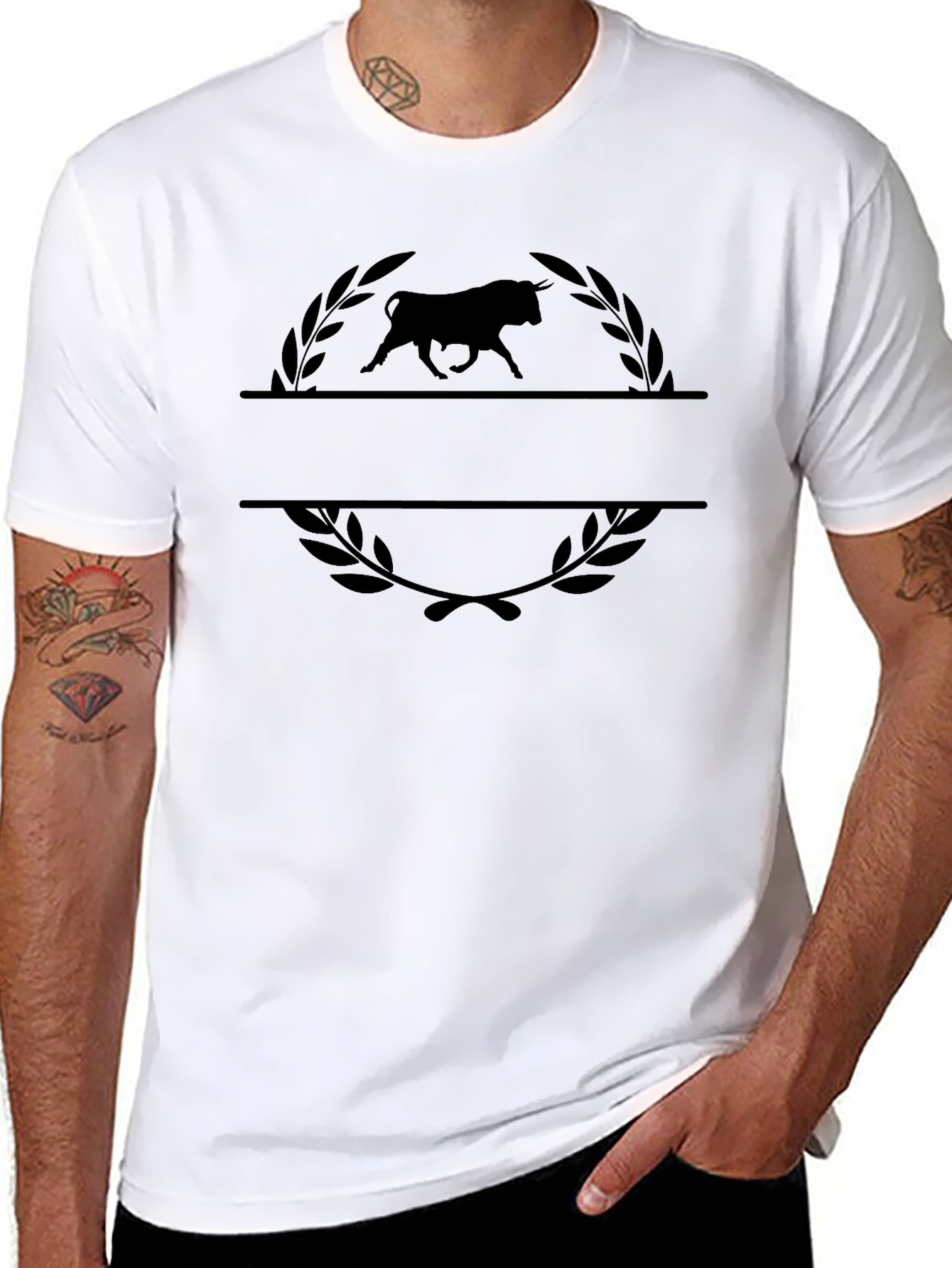 Bull Emblem Tee - Classic Black Graphic T-Shirt