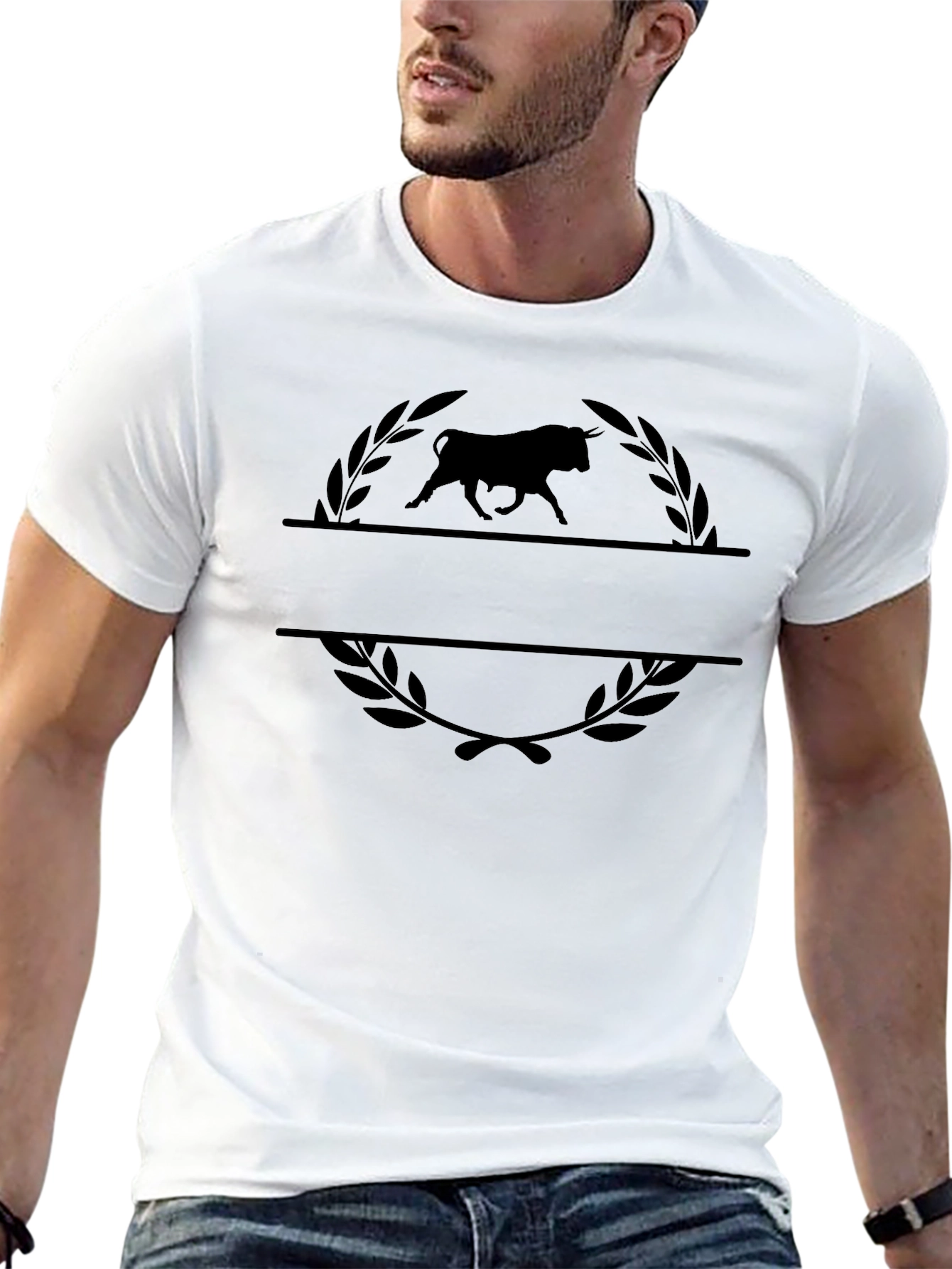 Bull Emblem Tee - Classic Black Graphic T-Shirt