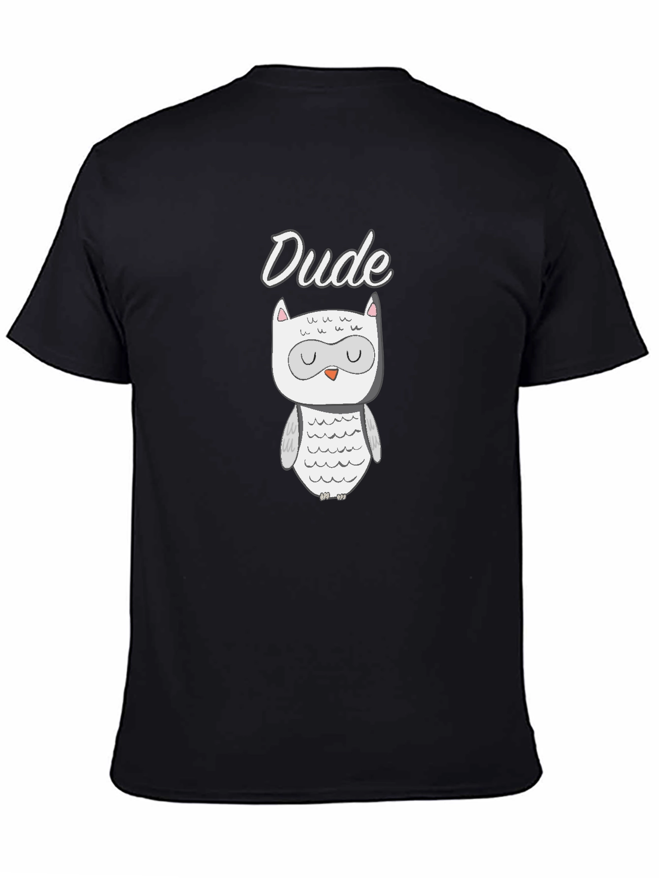 Dude Owl Graphic T-Shirt - Black Cotton Tee