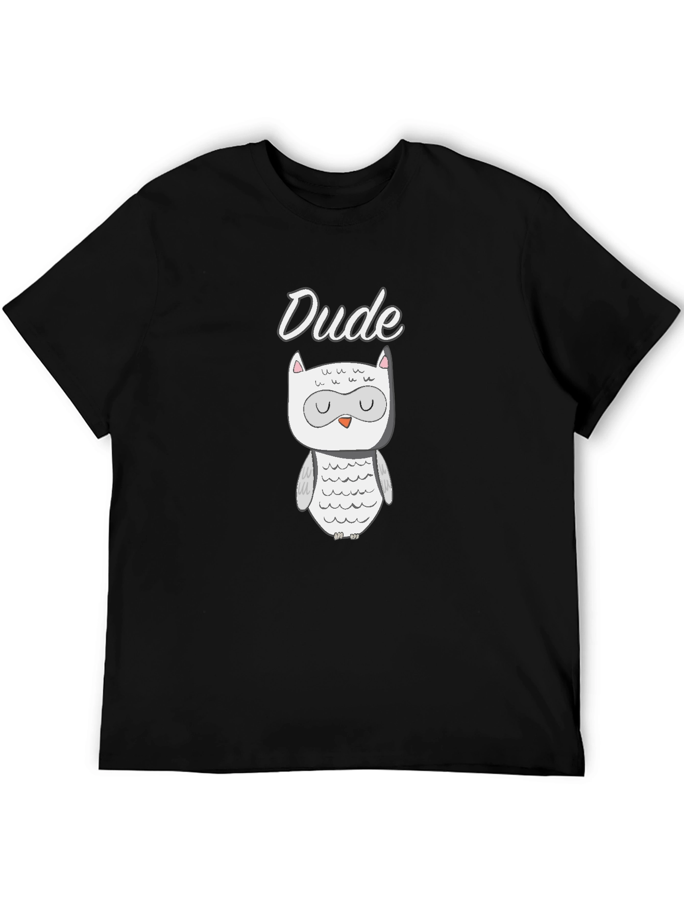 Dude Owl Graphic T-Shirt - Black Cotton Tee