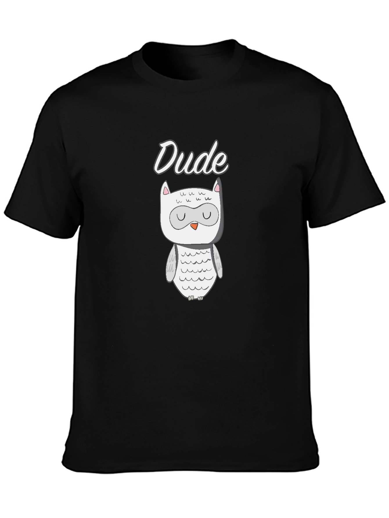 Dude Owl Graphic T-Shirt - Black Cotton Tee