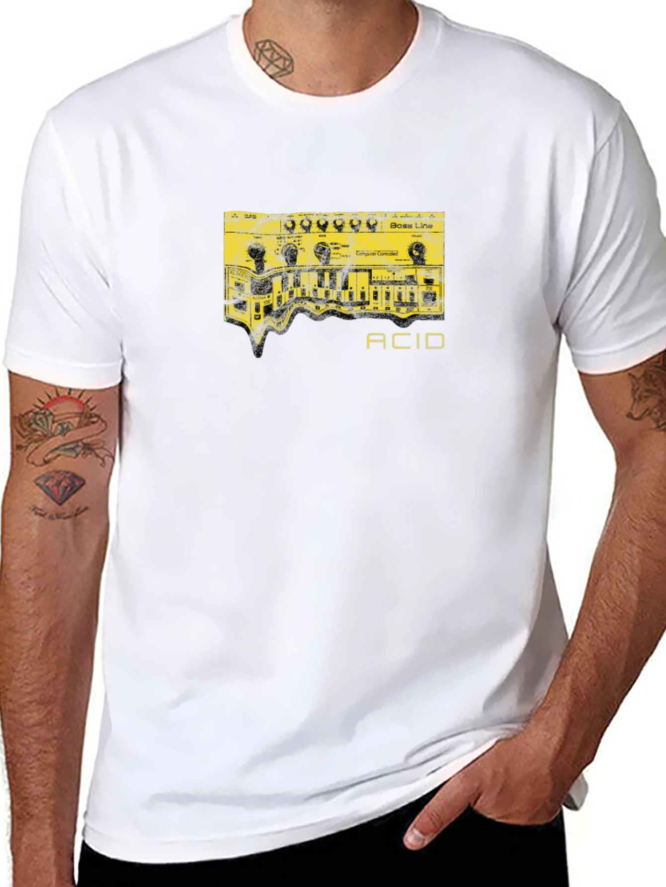 Acid Bass Line Graphic T-Shirt - Black