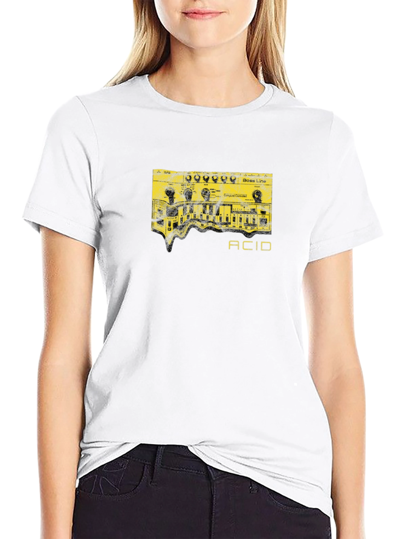 Acid Bass Line Graphic T-Shirt - Black