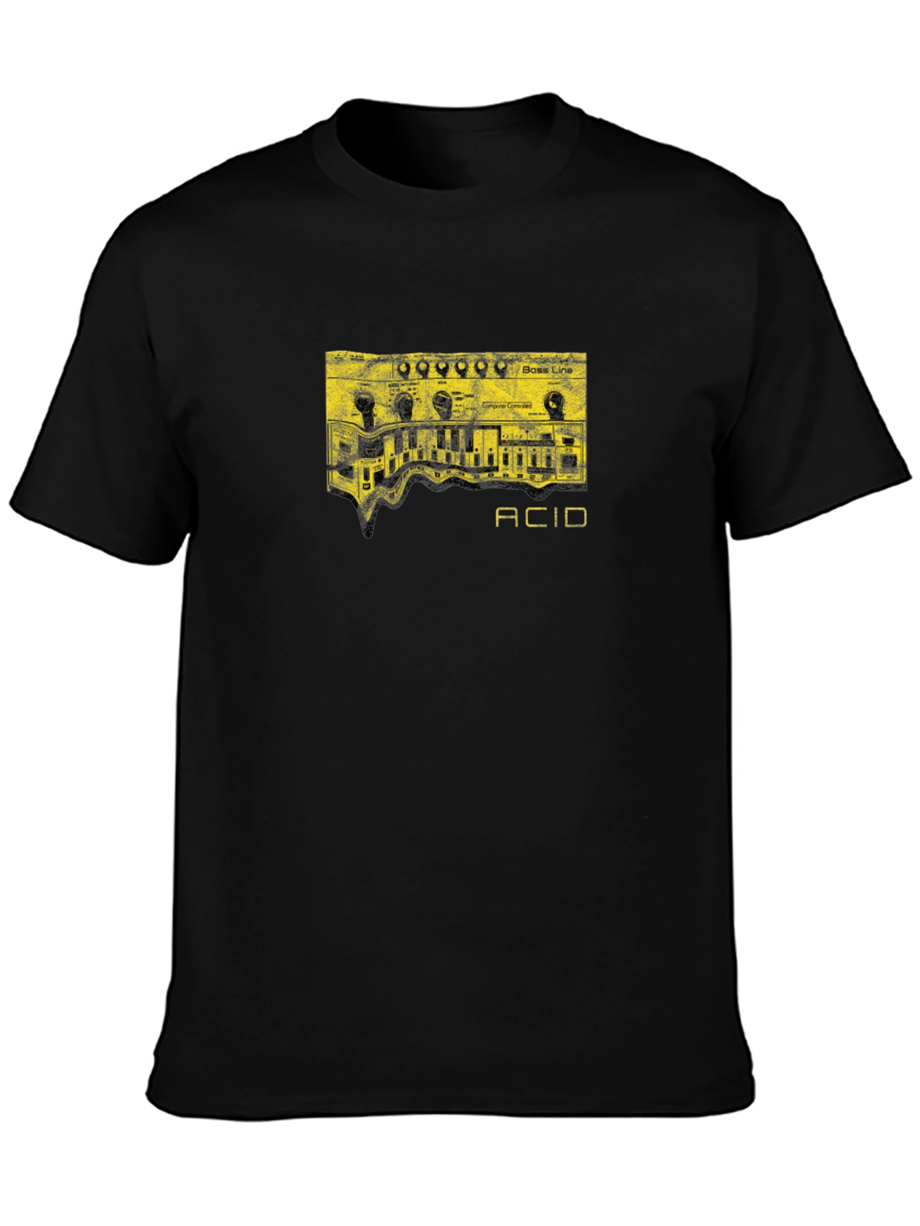 Acid Bass Line Graphic T-Shirt - Black
