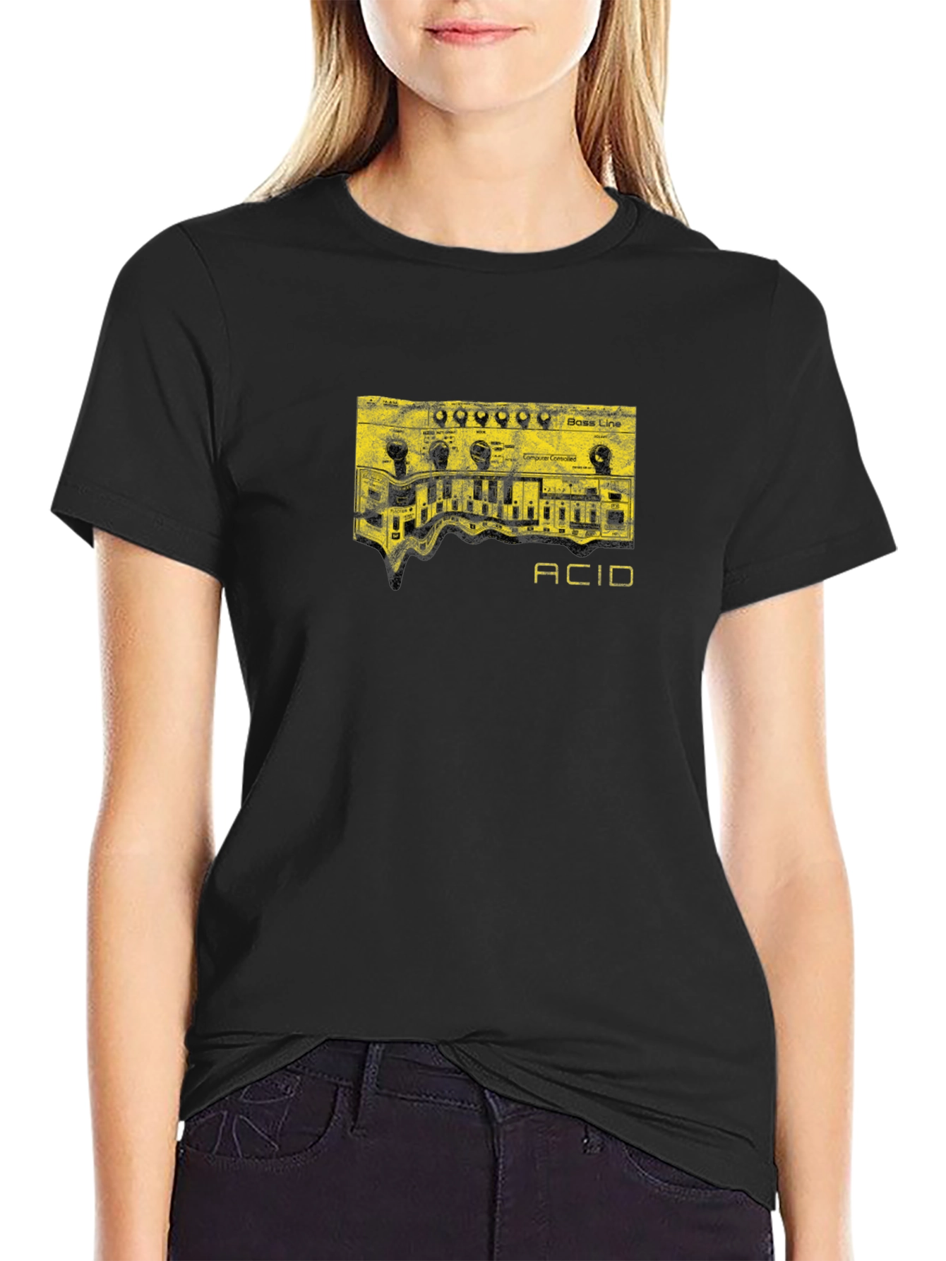 Acid Bass Line Graphic T-Shirt - Black