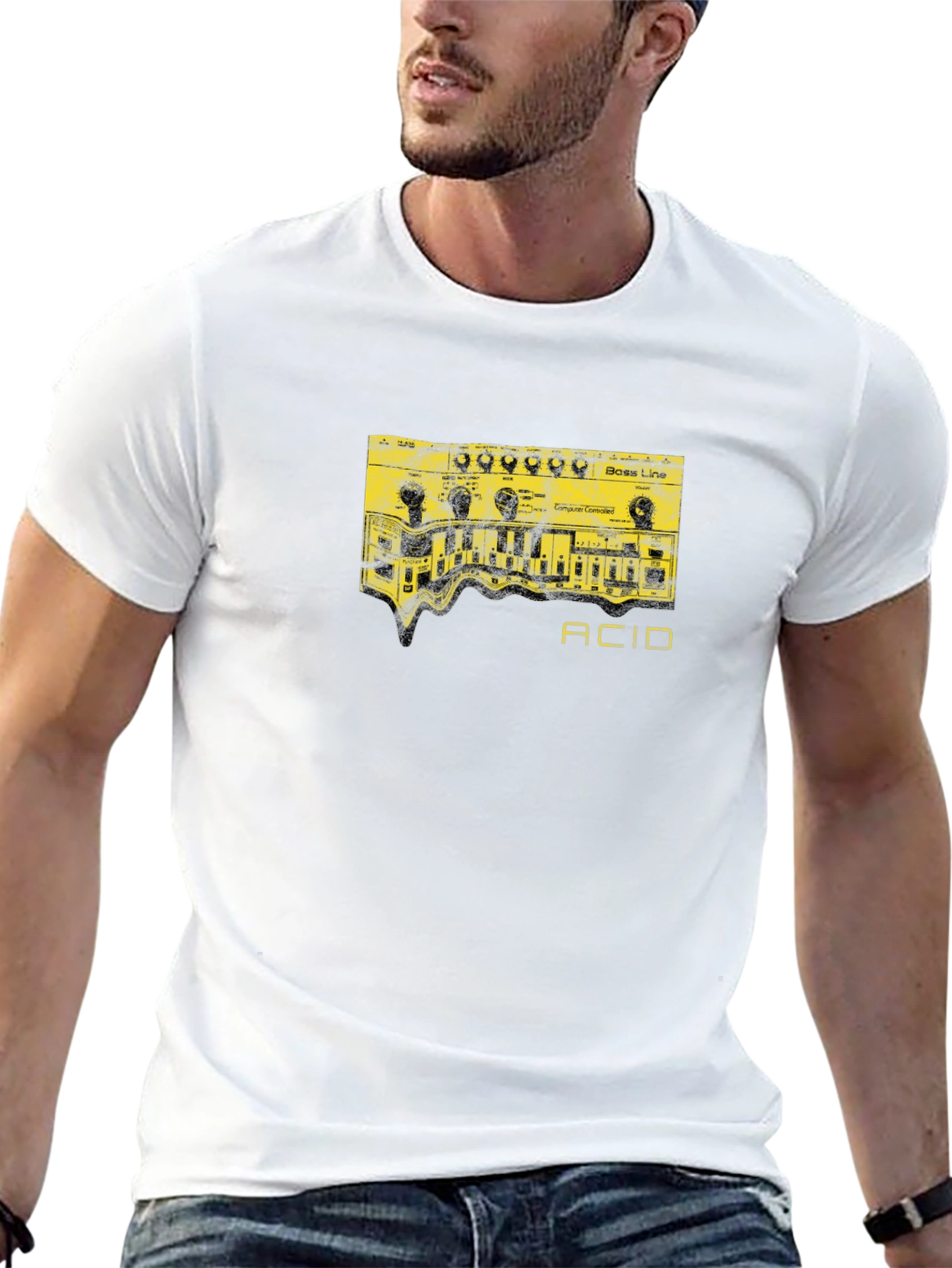 Acid Bass Line Graphic T-Shirt - Black