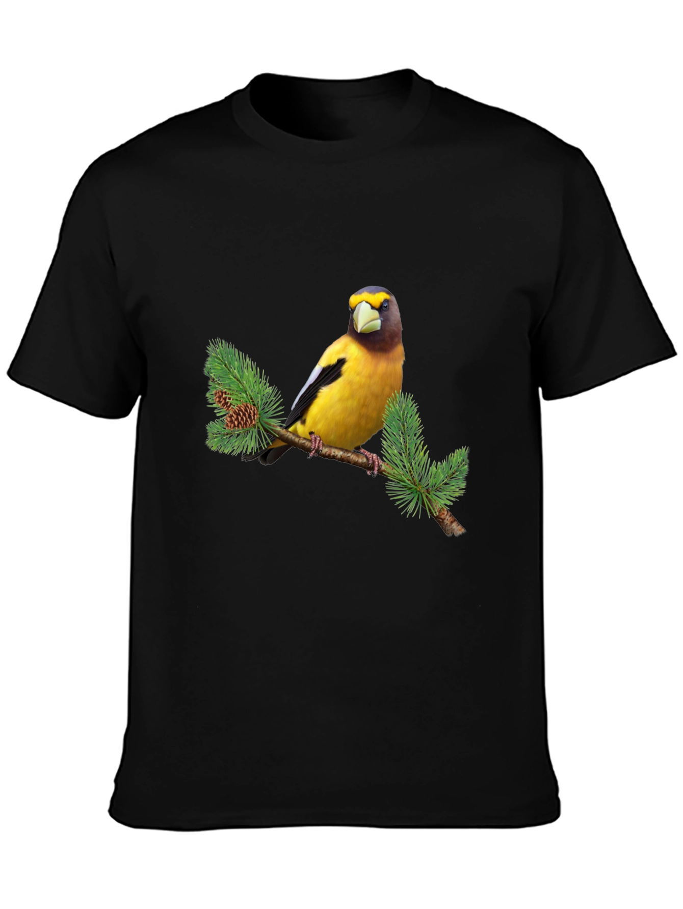Bird on Branch Graphic Tee - Black