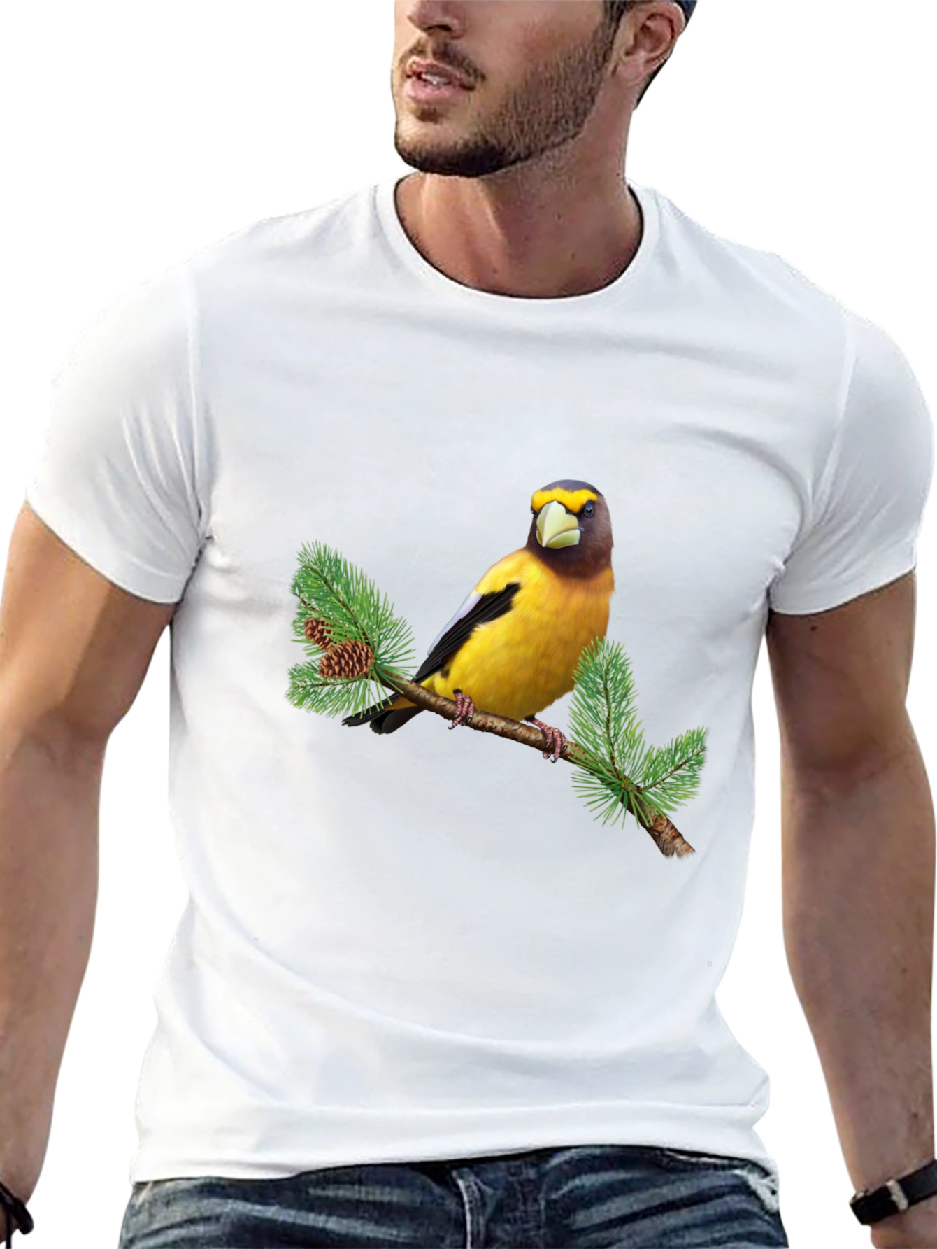Bird on Branch Graphic Tee - Black