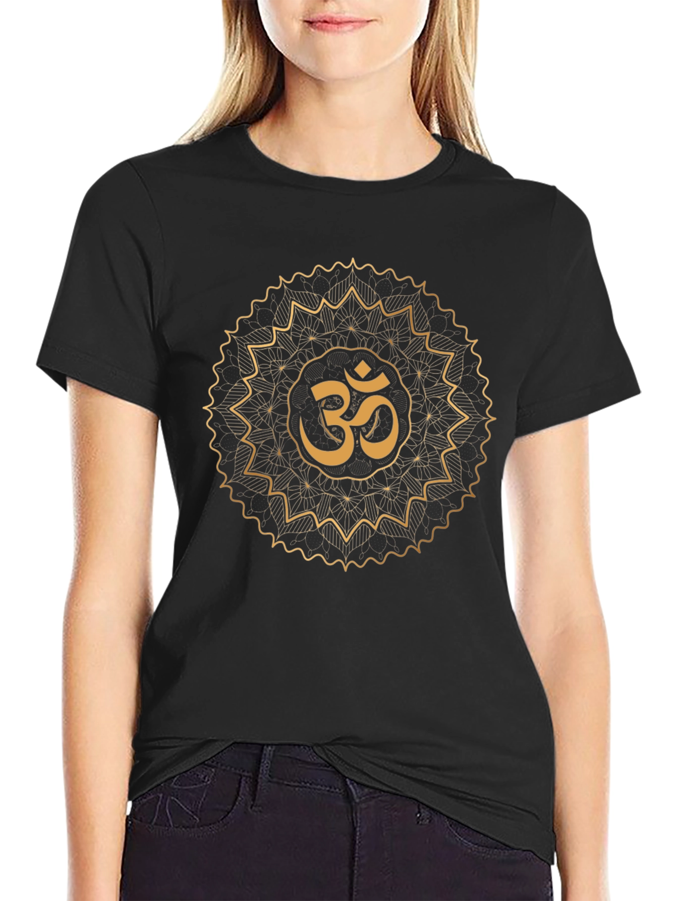 Om Mandala Black T-Shirt - Spiritual Symbol Graphic Tee
