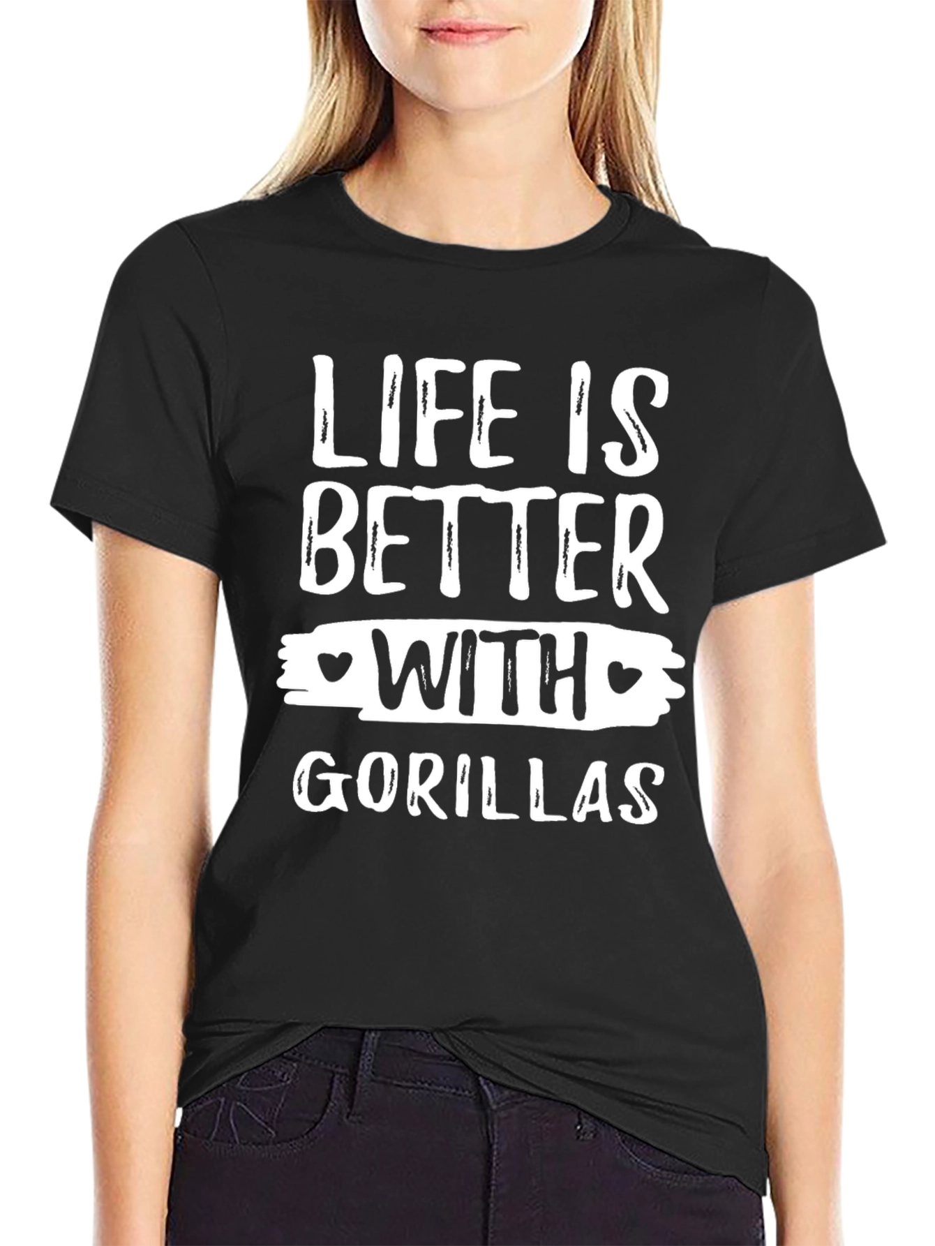 Life Is Better With Gorillas Funny Graphic T-Shirt