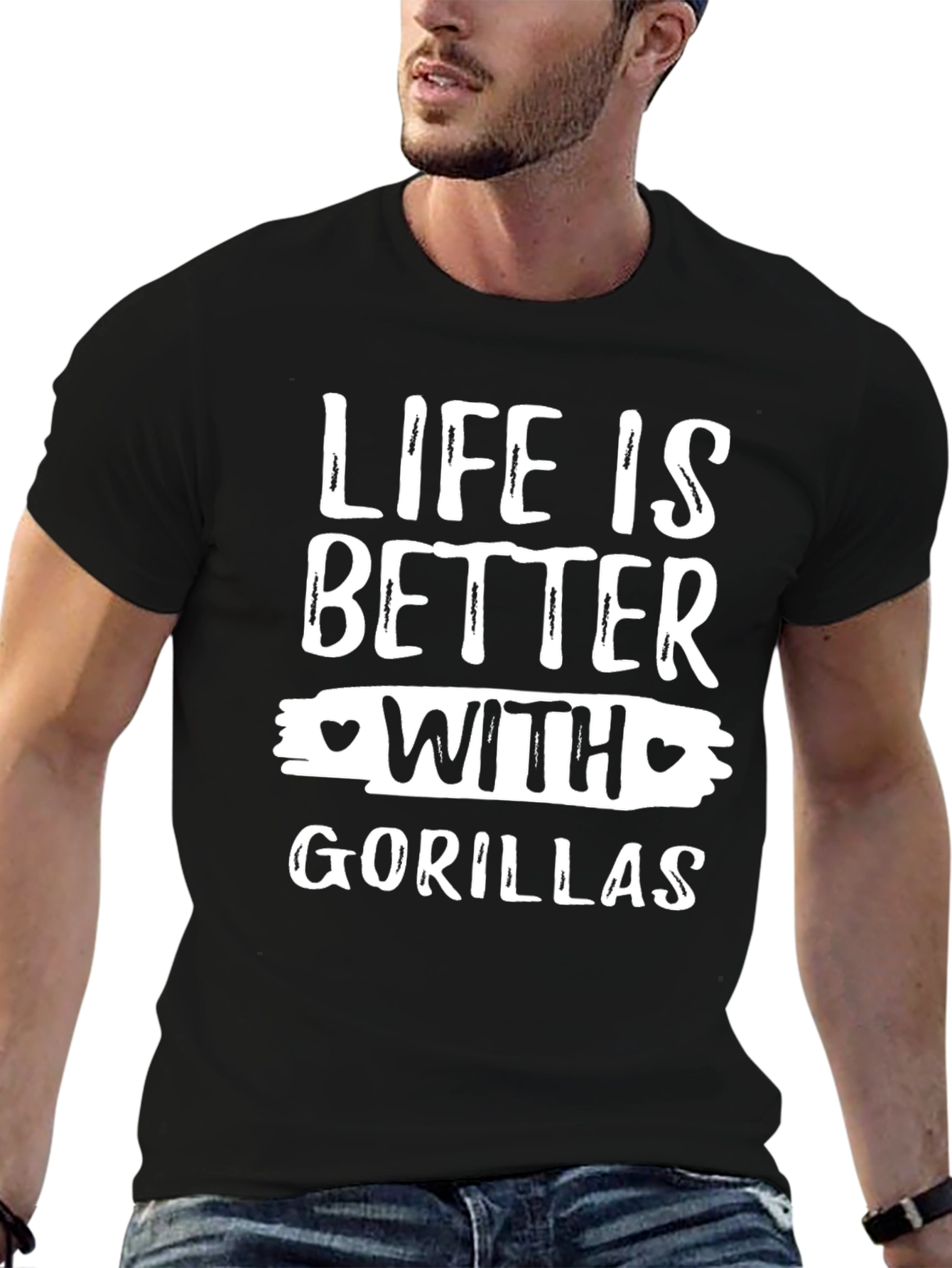 Life Is Better With Gorillas Funny Graphic T-Shirt