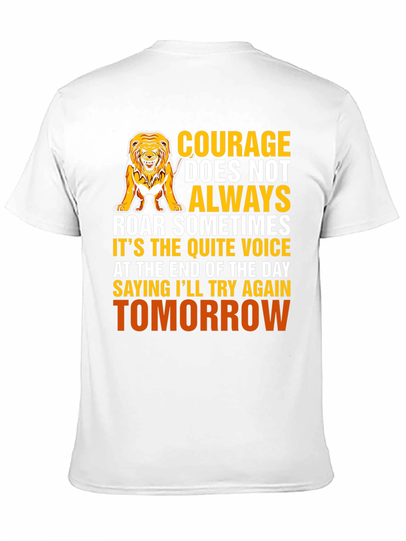 Courage Lion Graphic T-Shirt - Inspirational Design