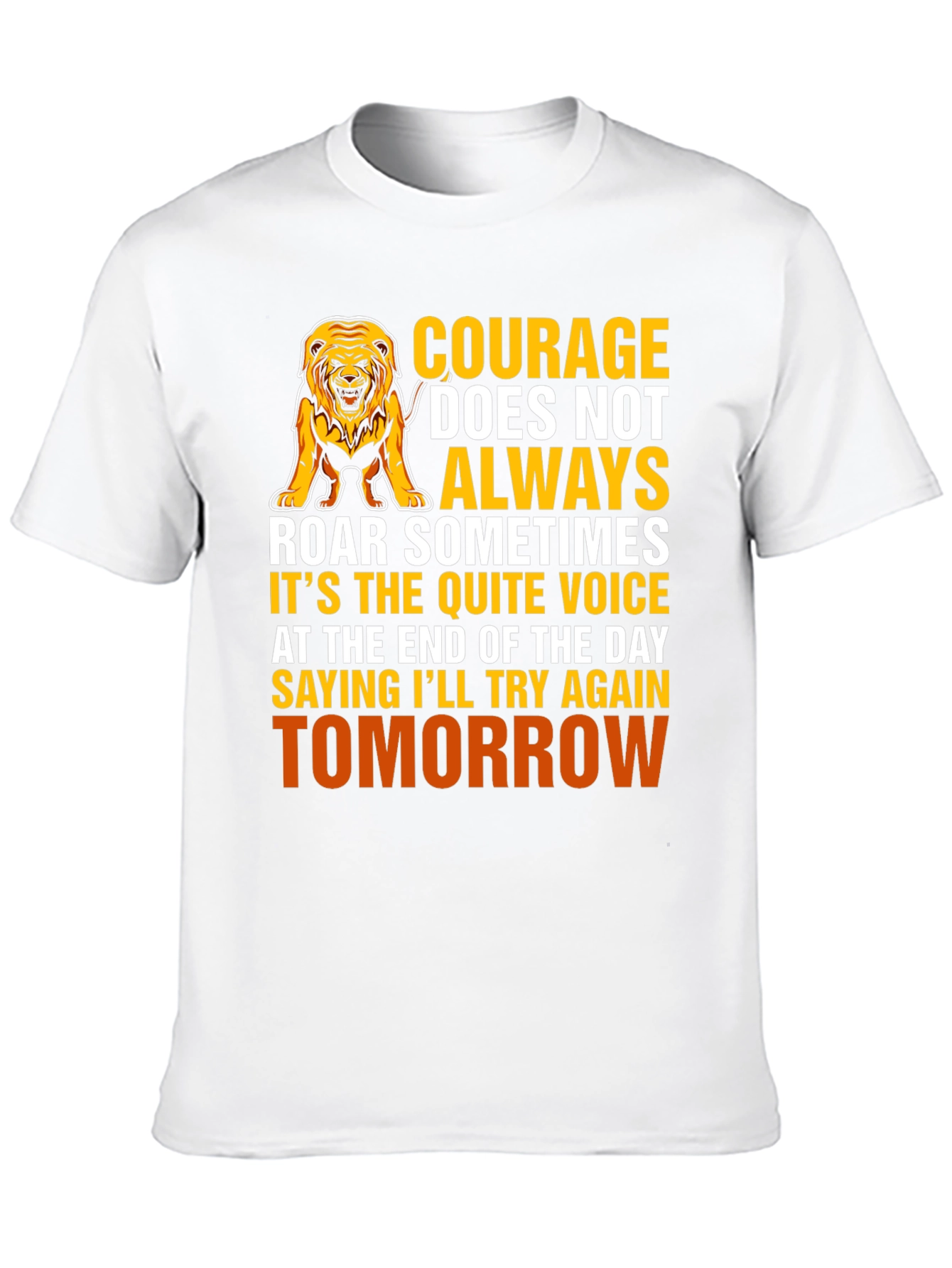 Courage Lion Graphic T-Shirt - Inspirational Design
