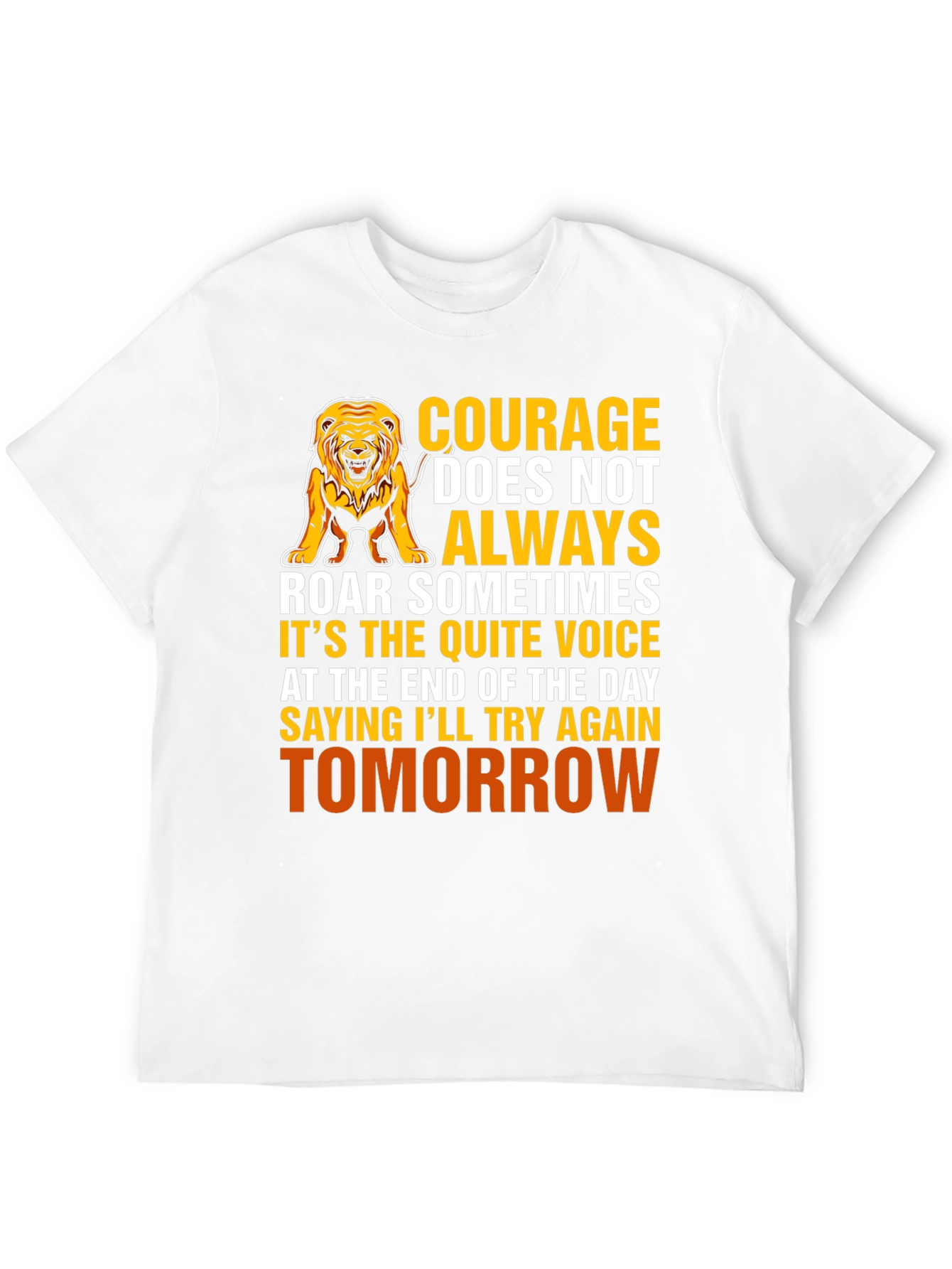 Courage Lion Graphic T-Shirt - Inspirational Design