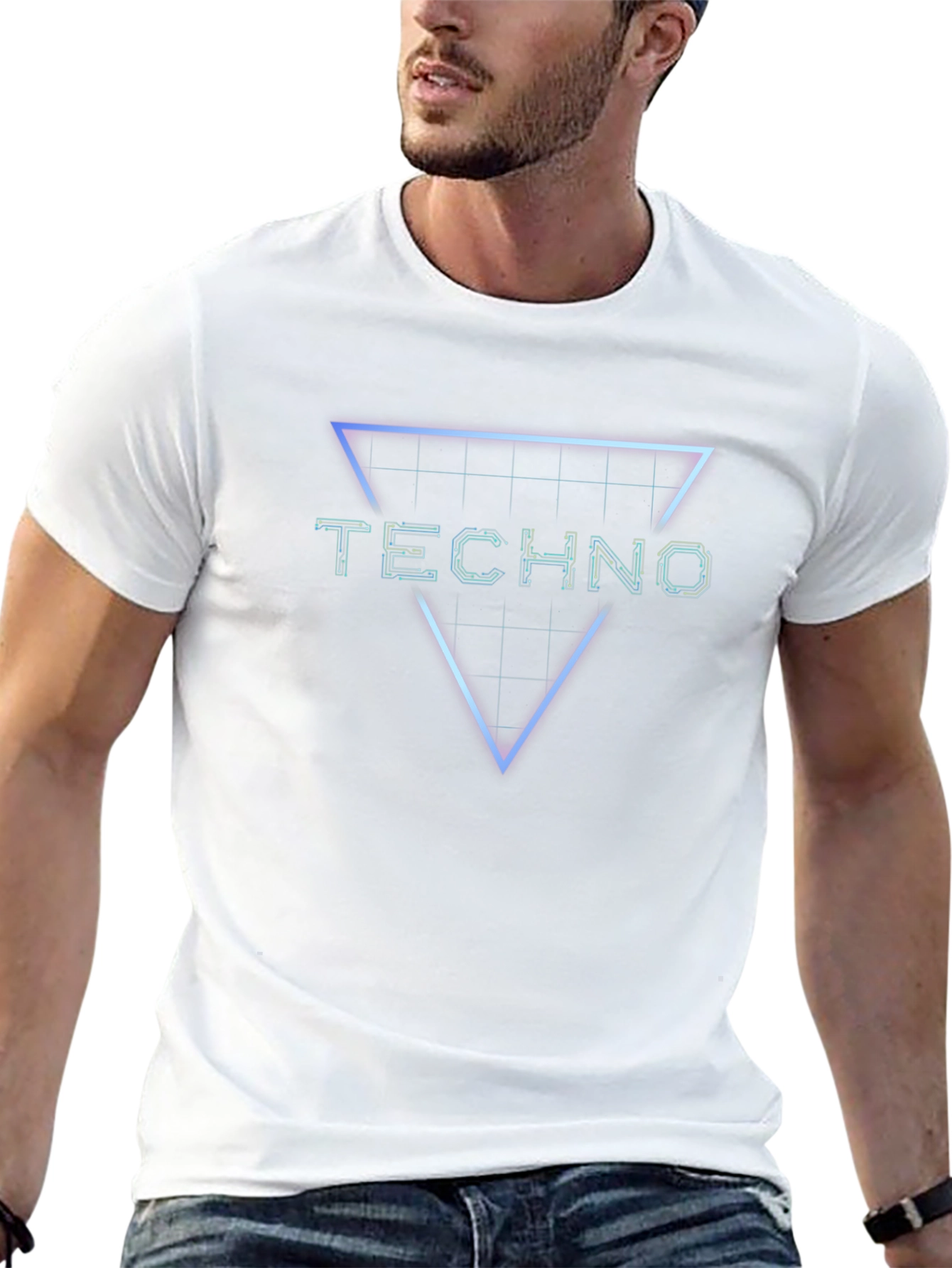 Retro Techno Graphic T-Shirt - Black