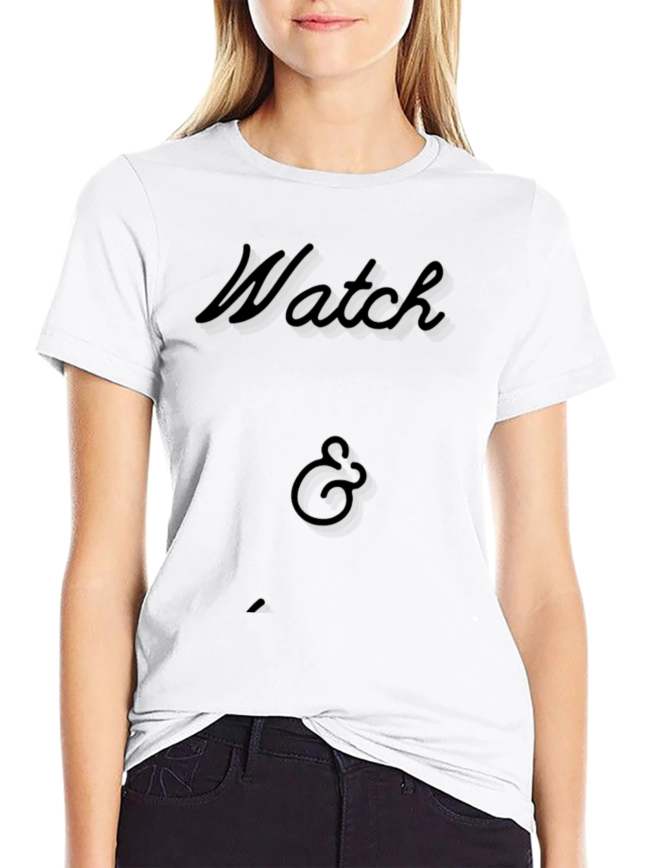 Mens Black Watch & Graphic Print T-Shirt