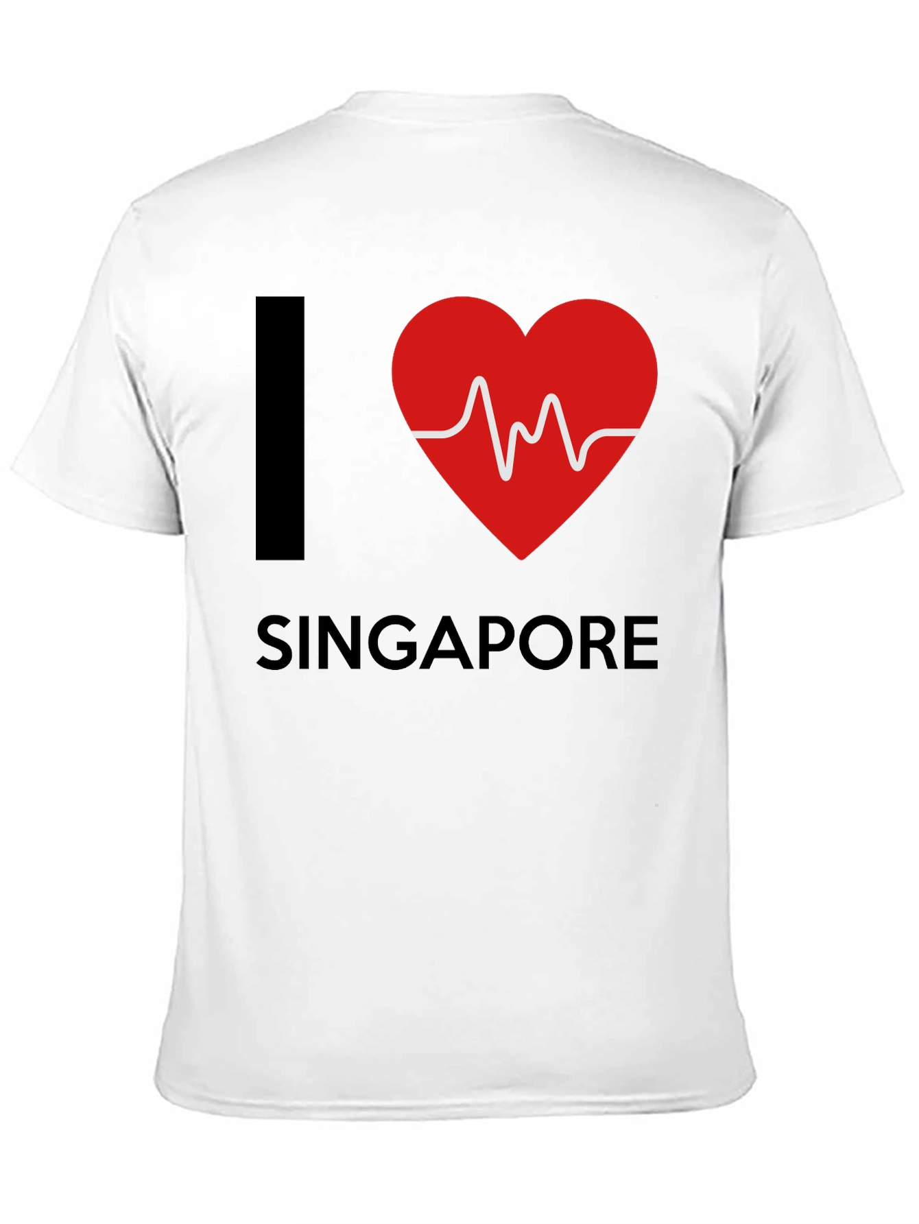 I Love Singapore T-Shirt - Heartbeat Design
