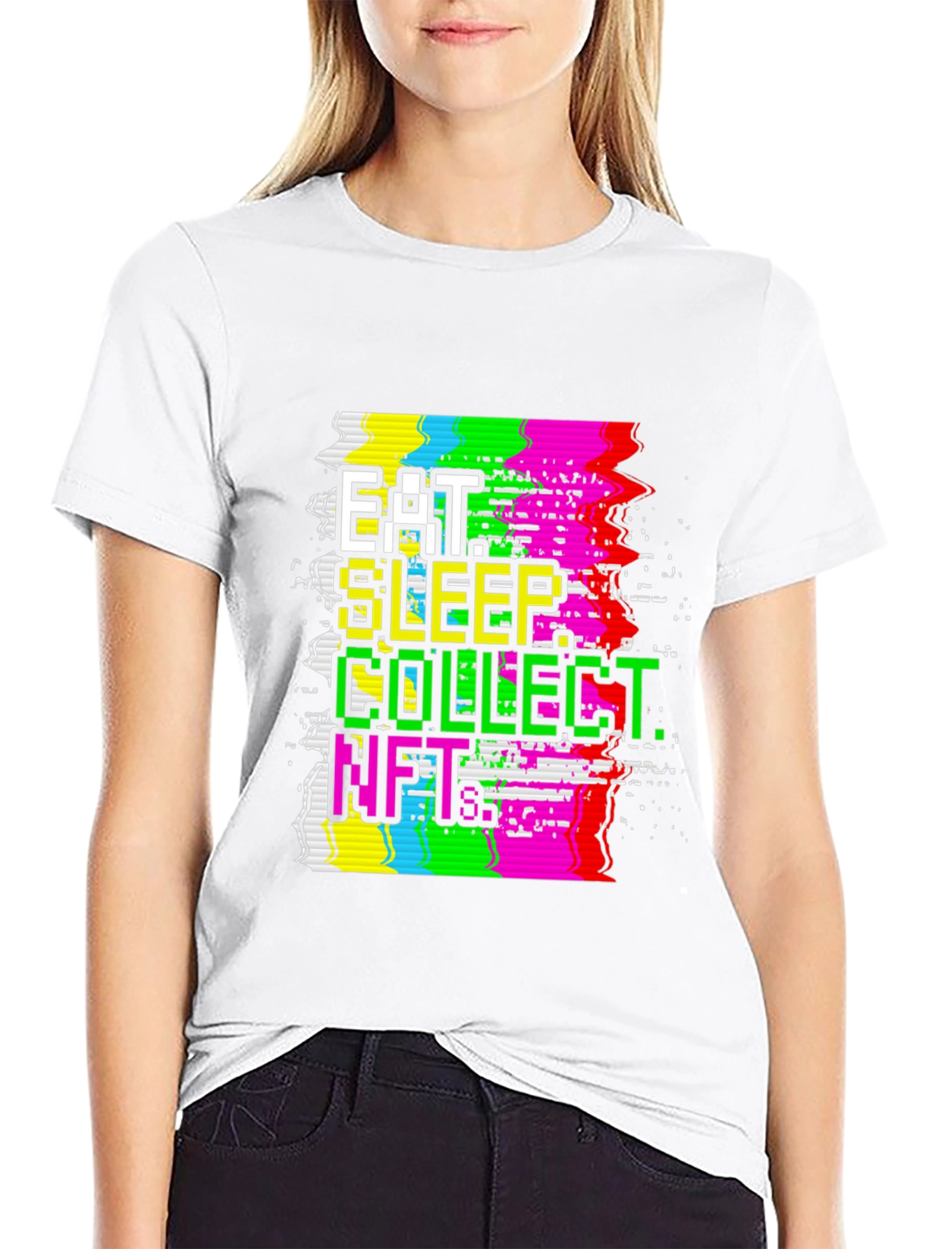 Eat Sleep Collect NFTs Black Graphic Tee
