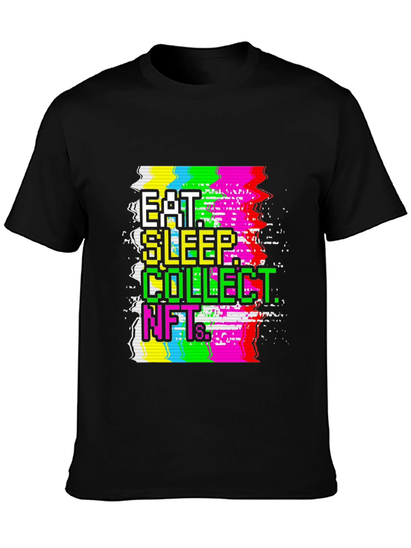 Eat Sleep Collect NFTs Black Graphic Tee
