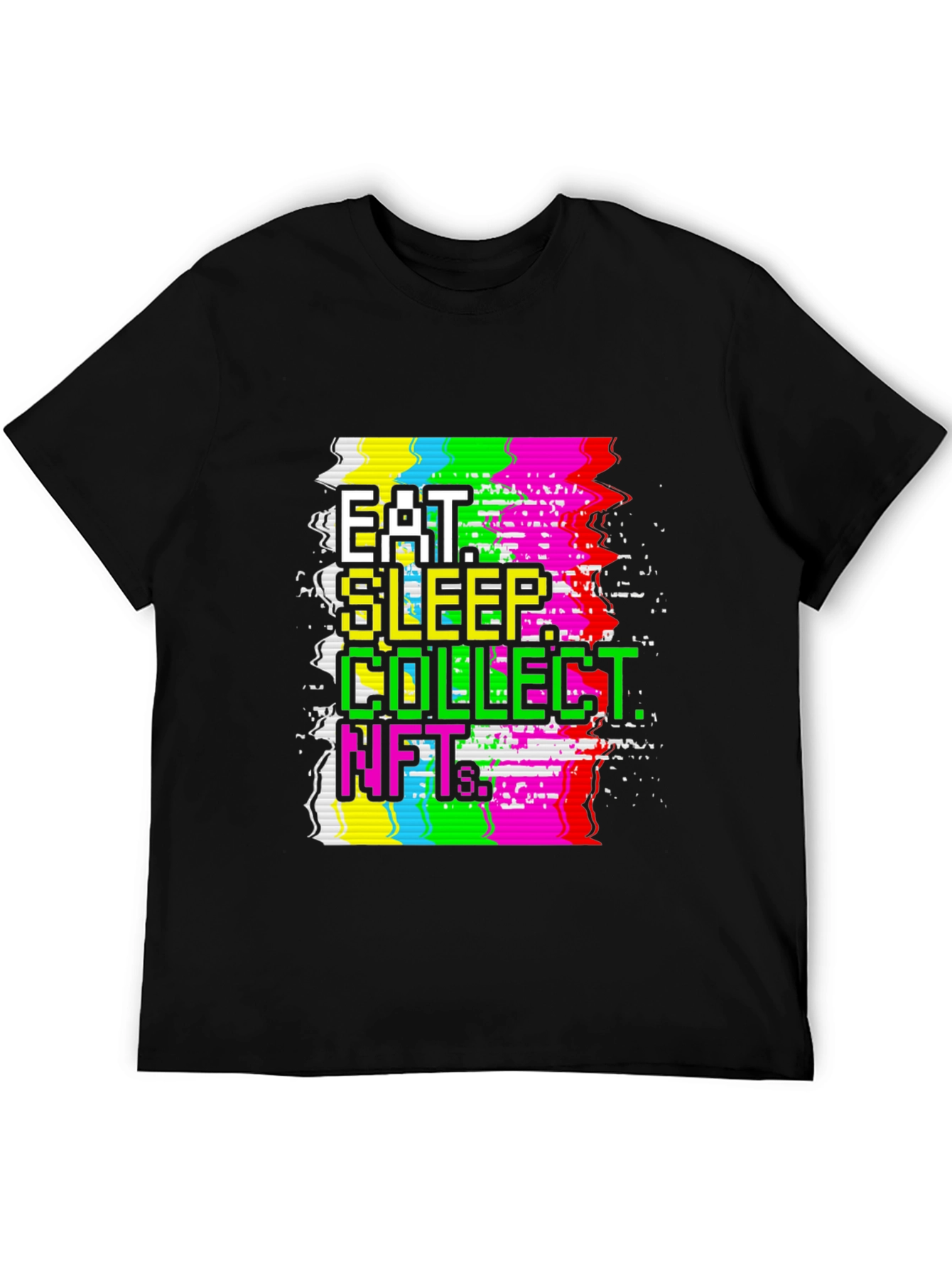 Eat Sleep Collect NFTs Black Graphic Tee