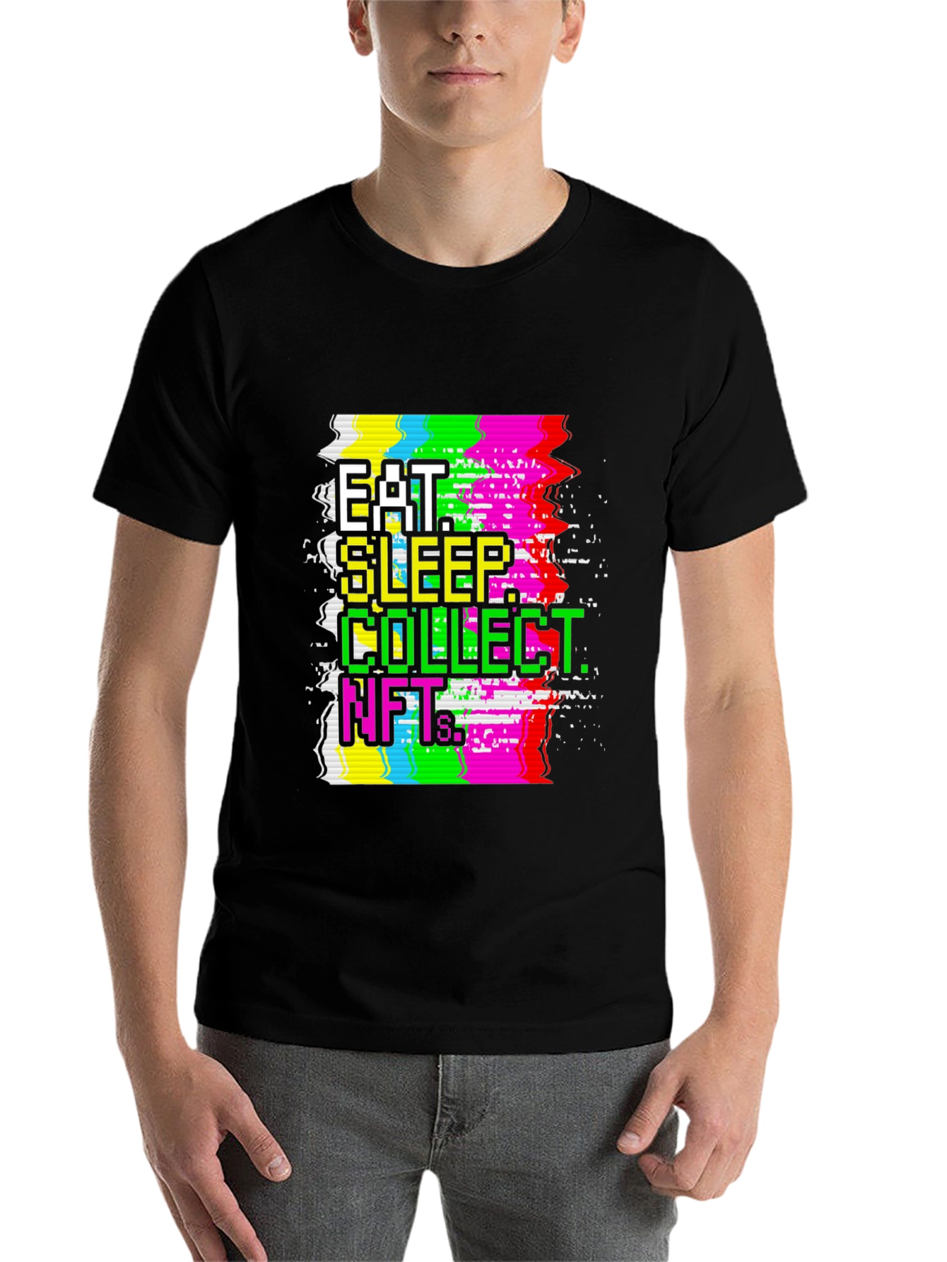 Eat Sleep Collect NFTs Black Graphic Tee